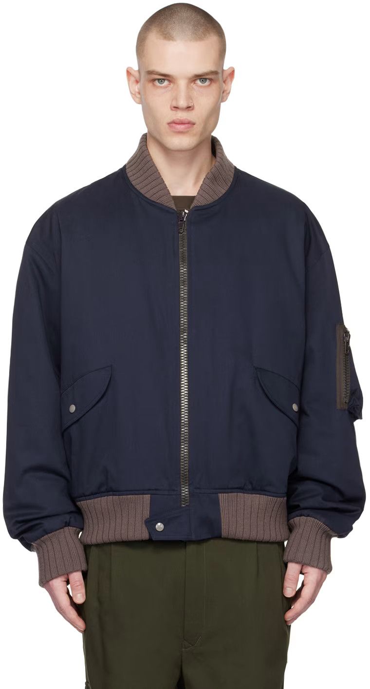 Vivienne Westwood o1y0525 Bomber Jacket in Midnight Blue/Khaki Size US L / EU 52-54 / 3 - 1 Thumbnail