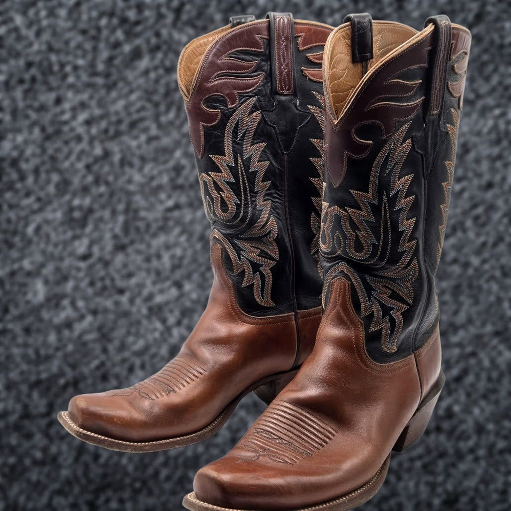 Men\'s Vintage 90\'s Laredo Dark Brown Leather Western Cowboy Boots Sz 9.5 USA s-l1200.jpg main image 4
