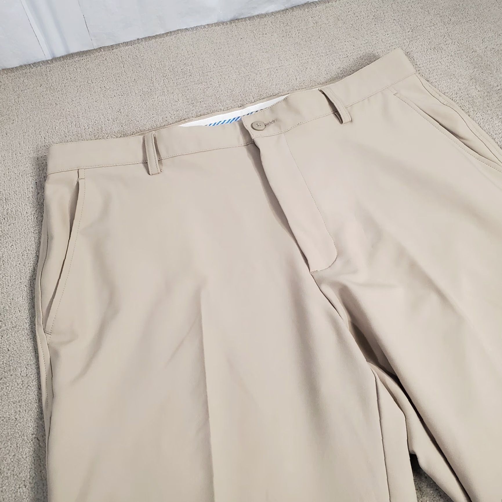 Footjoy FootJoy Pants Mens 36x32 Beige Chino Performance Lightweight Regular Straight Front Flat Front Logo Casual Golf Trousers Mens Size US 36 / EU 52 - 2 Thumbnail