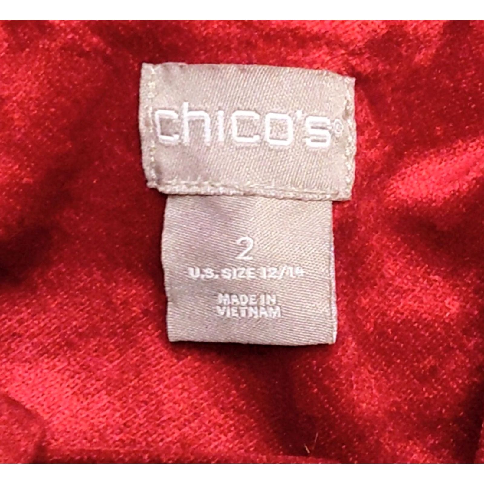 Vintage Chico's Red Velvet Denim Style Jacket Women's Regular 12/14 Short Lined Casual Party/Cocktail Fall Spring Summer Winter Velvet Denim Velvet Jacket Size XL / US 12-14 / IT 48-50 - 6 Thumbnail