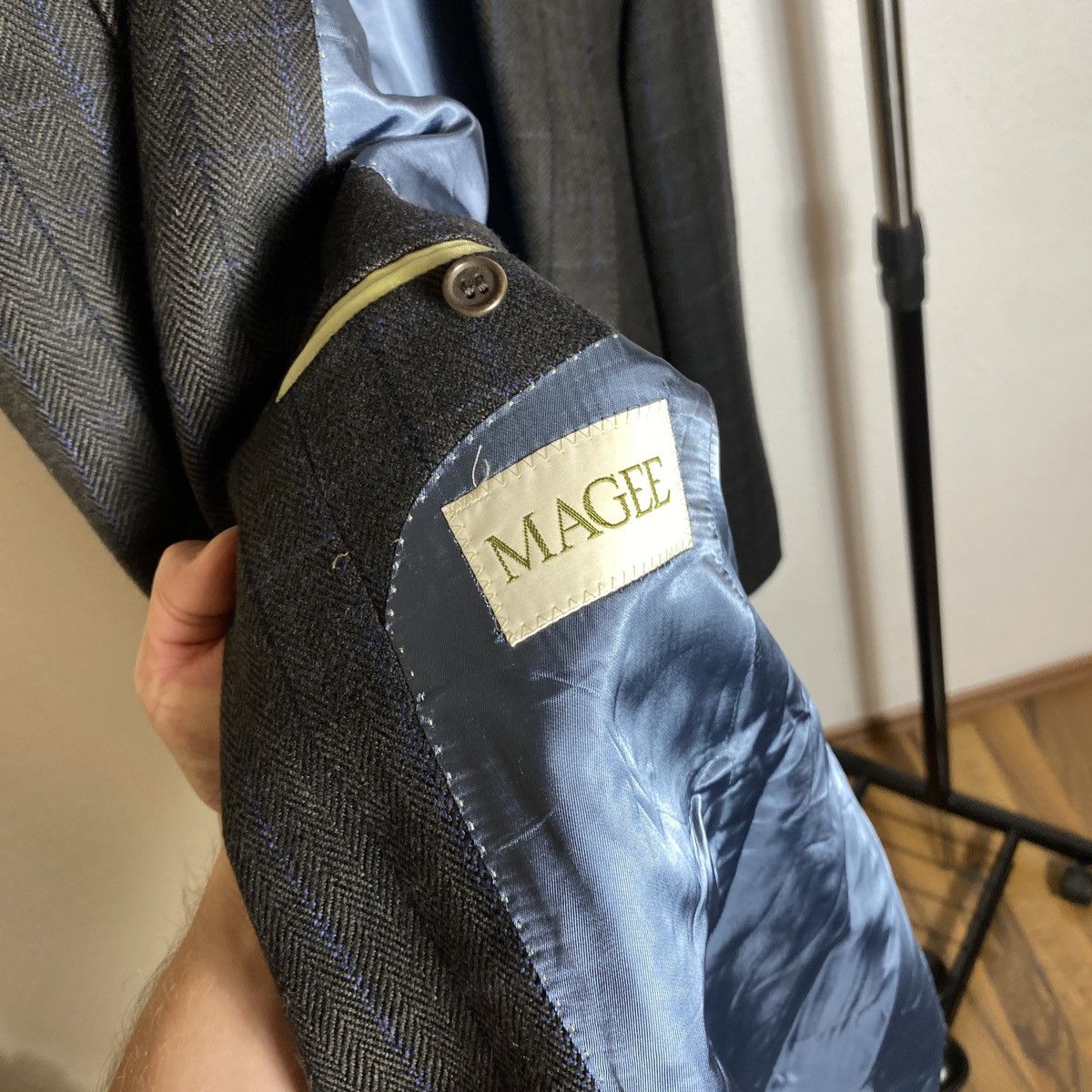 Harris Tweed Wool checkered jacket Magee New Size 38S - 8 Thumbnail