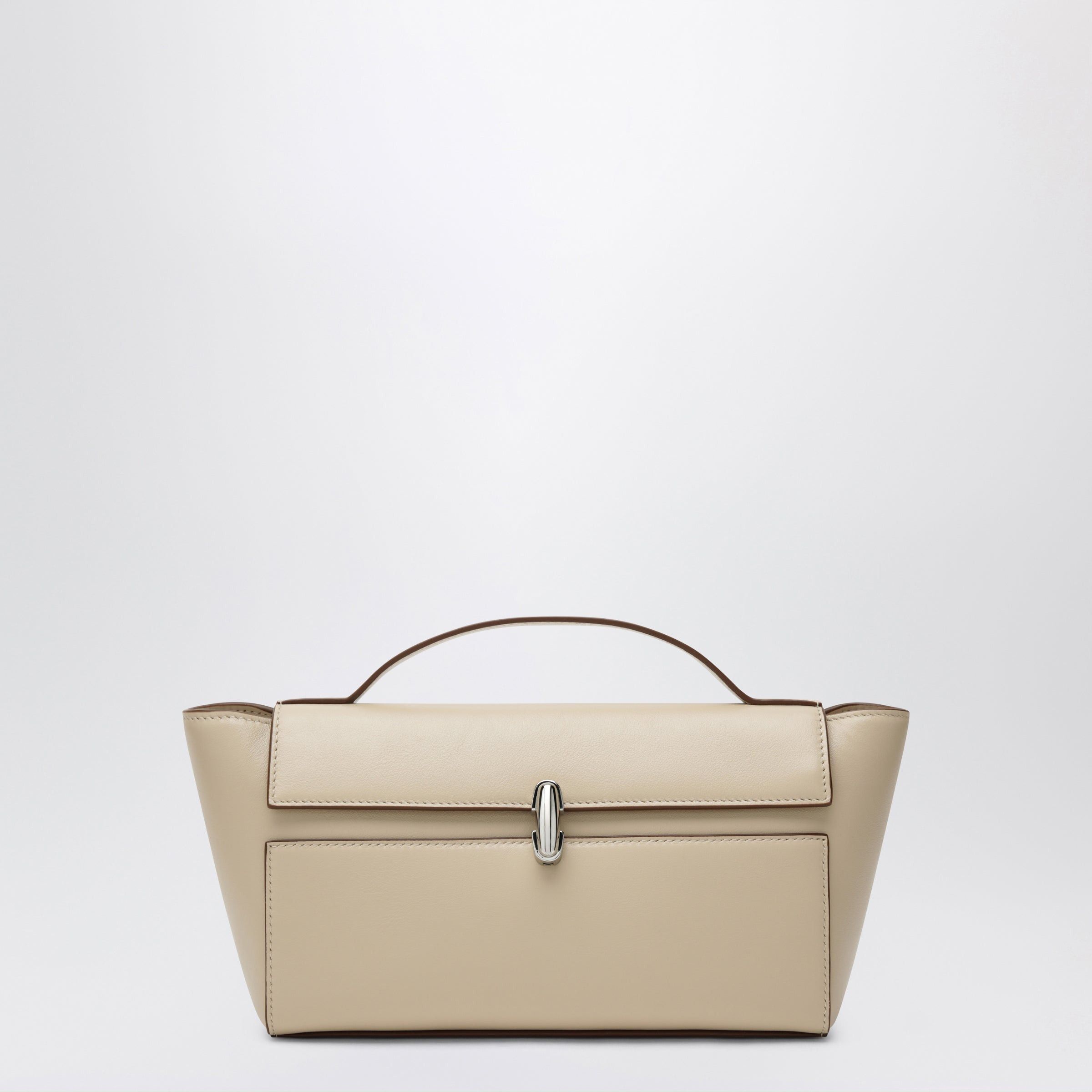 Savette Savette Symmetry Trapeze Pouch In Ivory Leather Size ONE SIZE - 1 Thumbnail