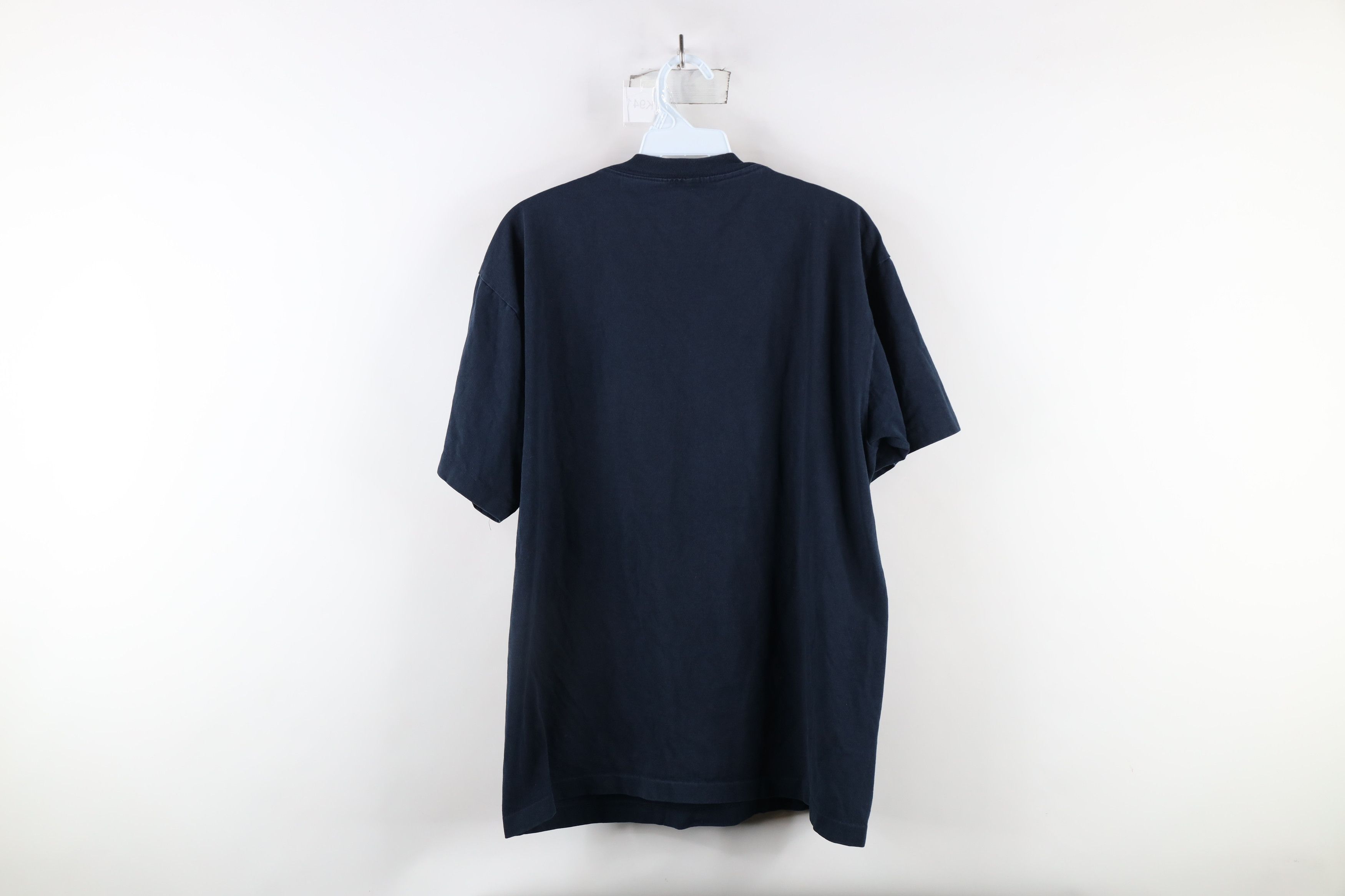 Vintage Vintage 90s Streetwear Blank Pocket T-Shirt Blue USA Cotton Size US L / EU 52-54 / 3 - 11 Thumbnail
