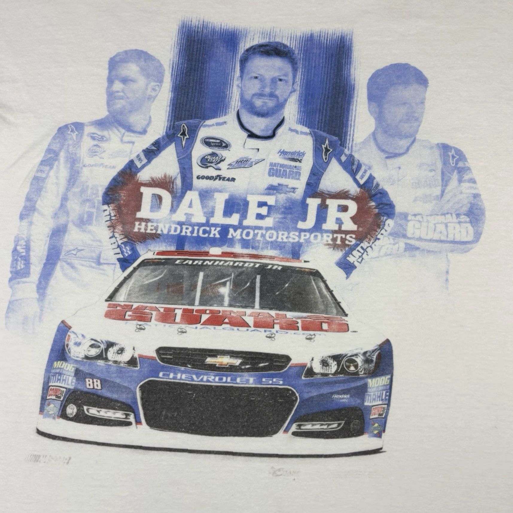 NASCAR VINTAGE Dale Jr Nascar Racing Graphic T Shirt White L Mens Crew Neck Short Sleeve Cotton Regular Graphic Print Cars 90s Size US L / EU 52-54 / 3 - 3 Thumbnail