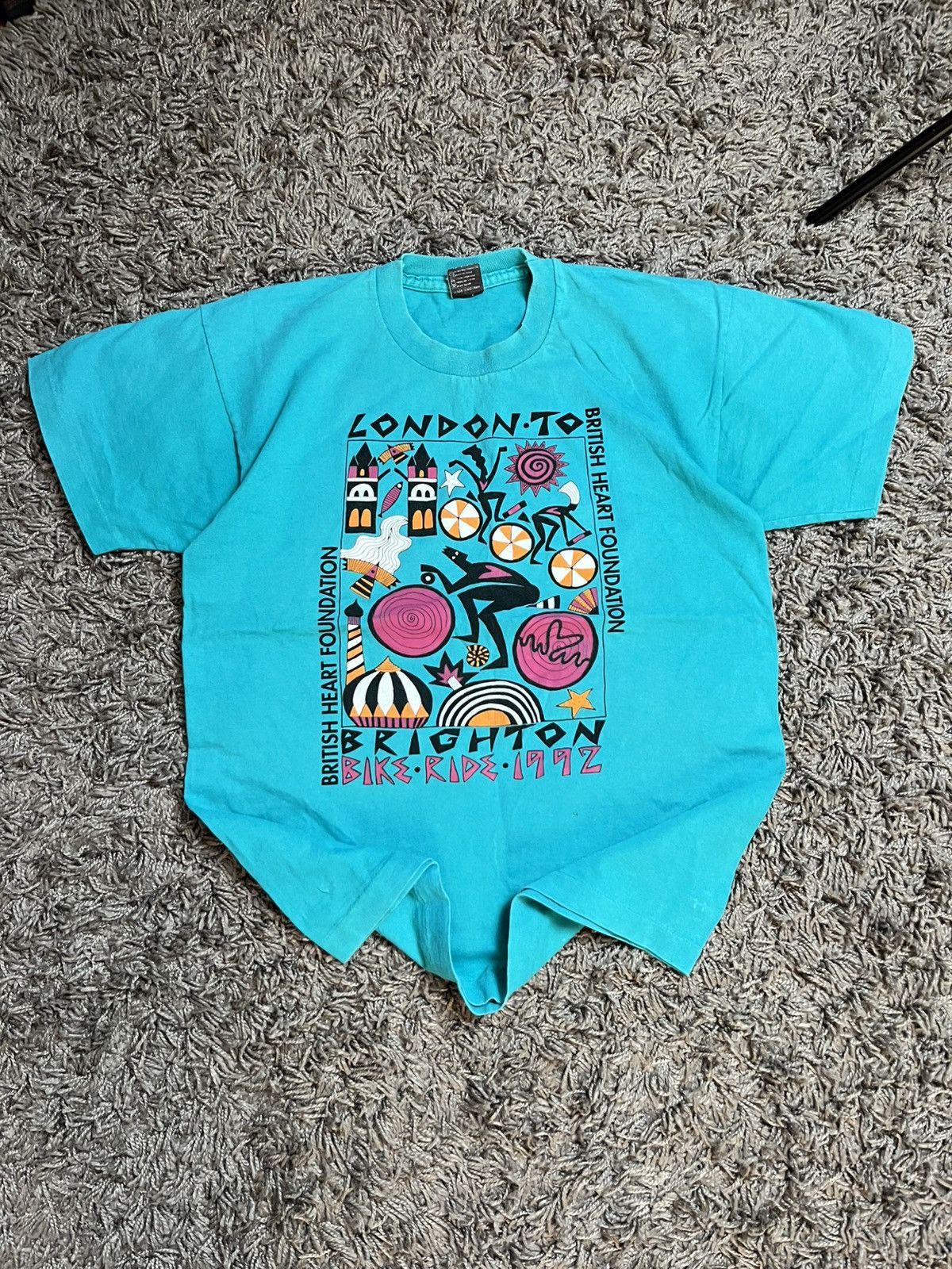 Vintage 90s Screen Stars London to Brighton Bike Ride T-Shirt Size US L / EU 52-54 / 3 - 2 Thumbnail