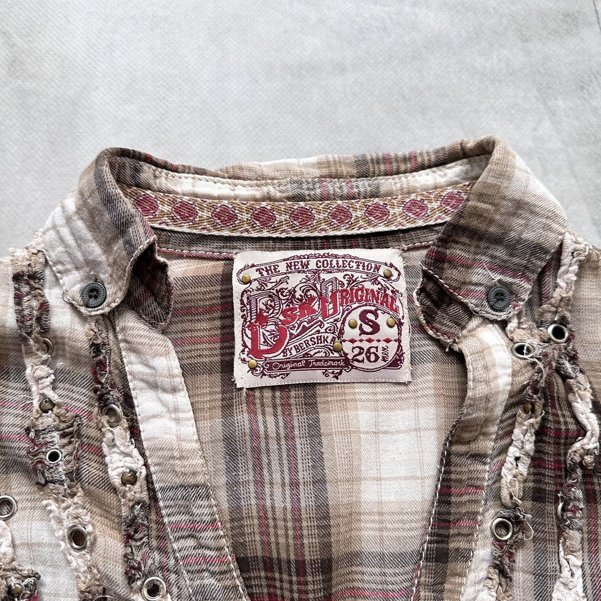 Hysteric Glamour × Undercover Eyelets Checkered Button Punk Shirt LGB If Six Was Nine Vibe Size S / US 4 / IT 40 - 6 Thumbnail