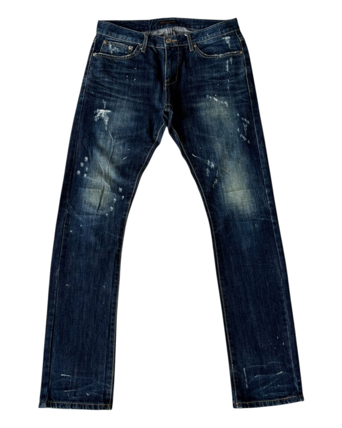 Hysteric Glamour × Japanese Brand Vintage Premium Denim Dot & Stripe Paul Distressed Slim Jean Size US 33 - 9 Thumbnail