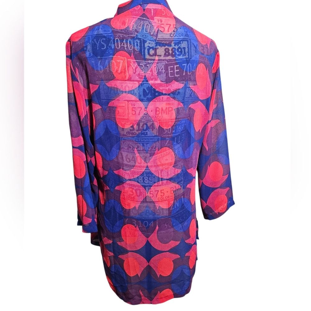 Isaac Mizrahi Isaac Mizrahi Sheer 3/4 Sleeve Silk Tunic Medium Size M / US 6-8 / IT 42-44 - 3 Thumbnail
