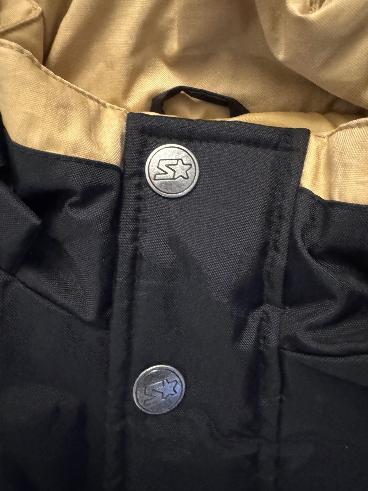 Starter New Orleans Saints Starter GIII Hooded Field Commander Jacket Full Zipper + Quilted Inside & Quilted Hood Gold/Tan Black - White Size US XXL / EU 58 / 5 - 4 Thumbnail