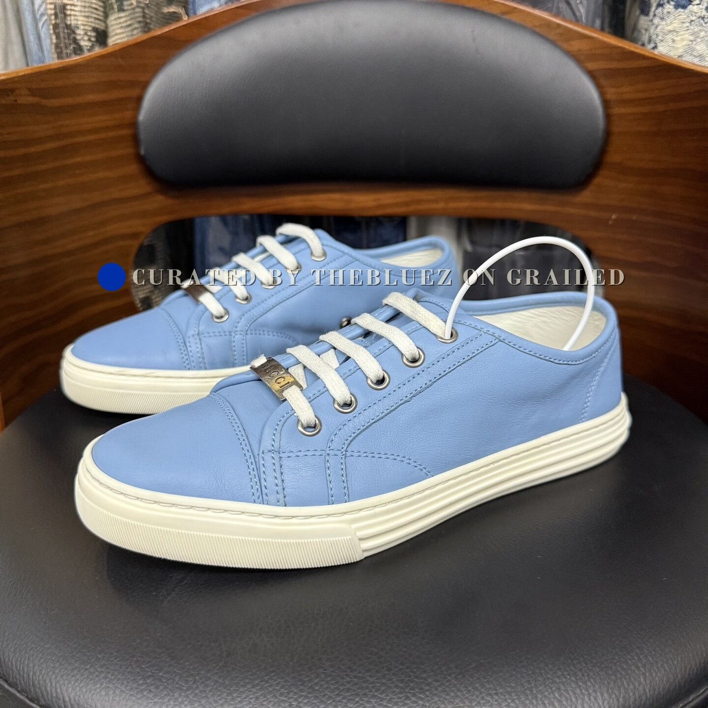 Gucci Gucci White Blue Sneakers Size US 5.5 / IT 35.5 - 1 Thumbnail