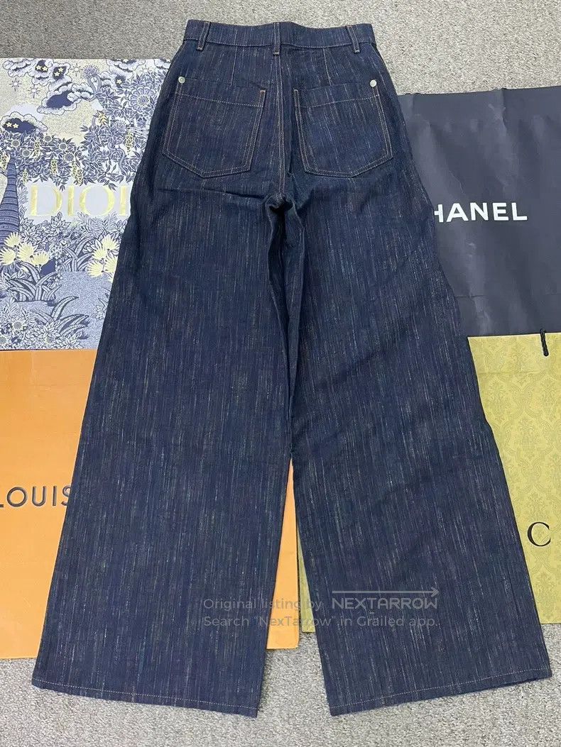 Chanel Chanel Dark blue denim wide-leg trousers Size 42" / US 20 - 3 Thumbnail