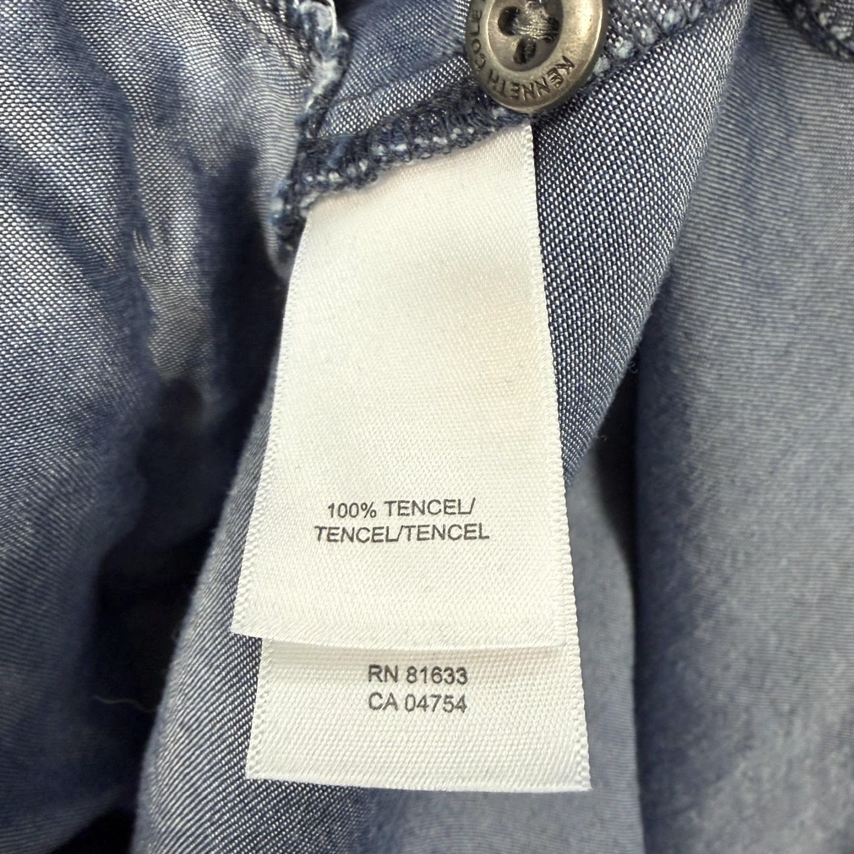 Kenneth Cole Womens Kenneth Cole Reaction Shirt Dress 10 Blue Tencel Chambray Belted Workwear Size L / US 10 / IT 46 - 4 Thumbnail
