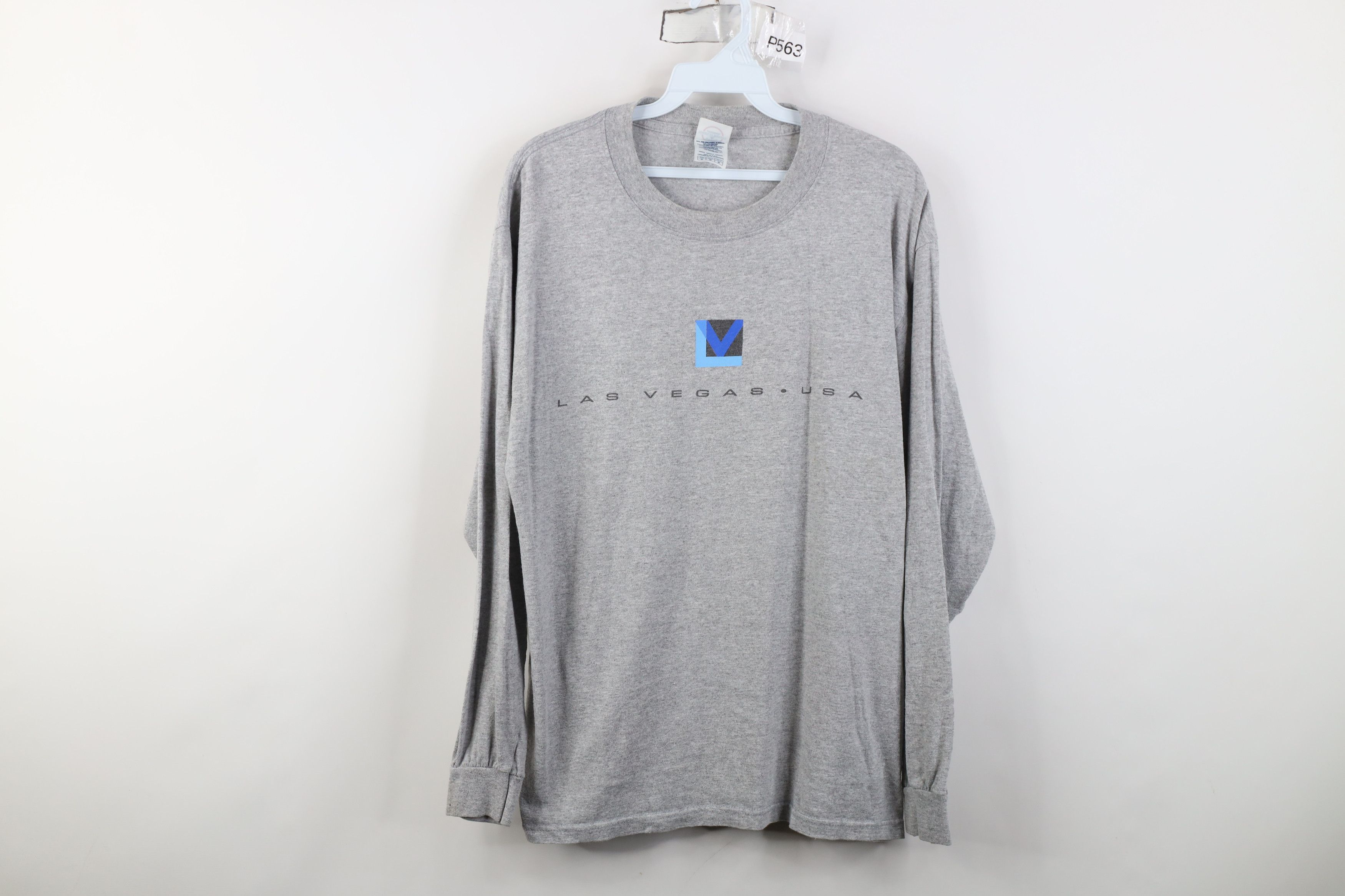 Vintage Vintage 90s Y2K Las Vegas Long Sleeve T-Shirt Heather Gray Size US M / EU 48-50 / 2 - 1 Thumbnail