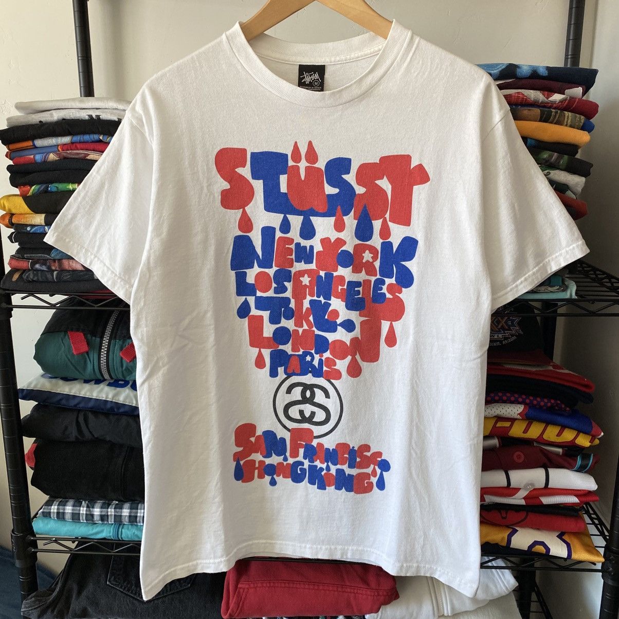 Vintage Stussy T-Shirt White Reas Graffiti 2006