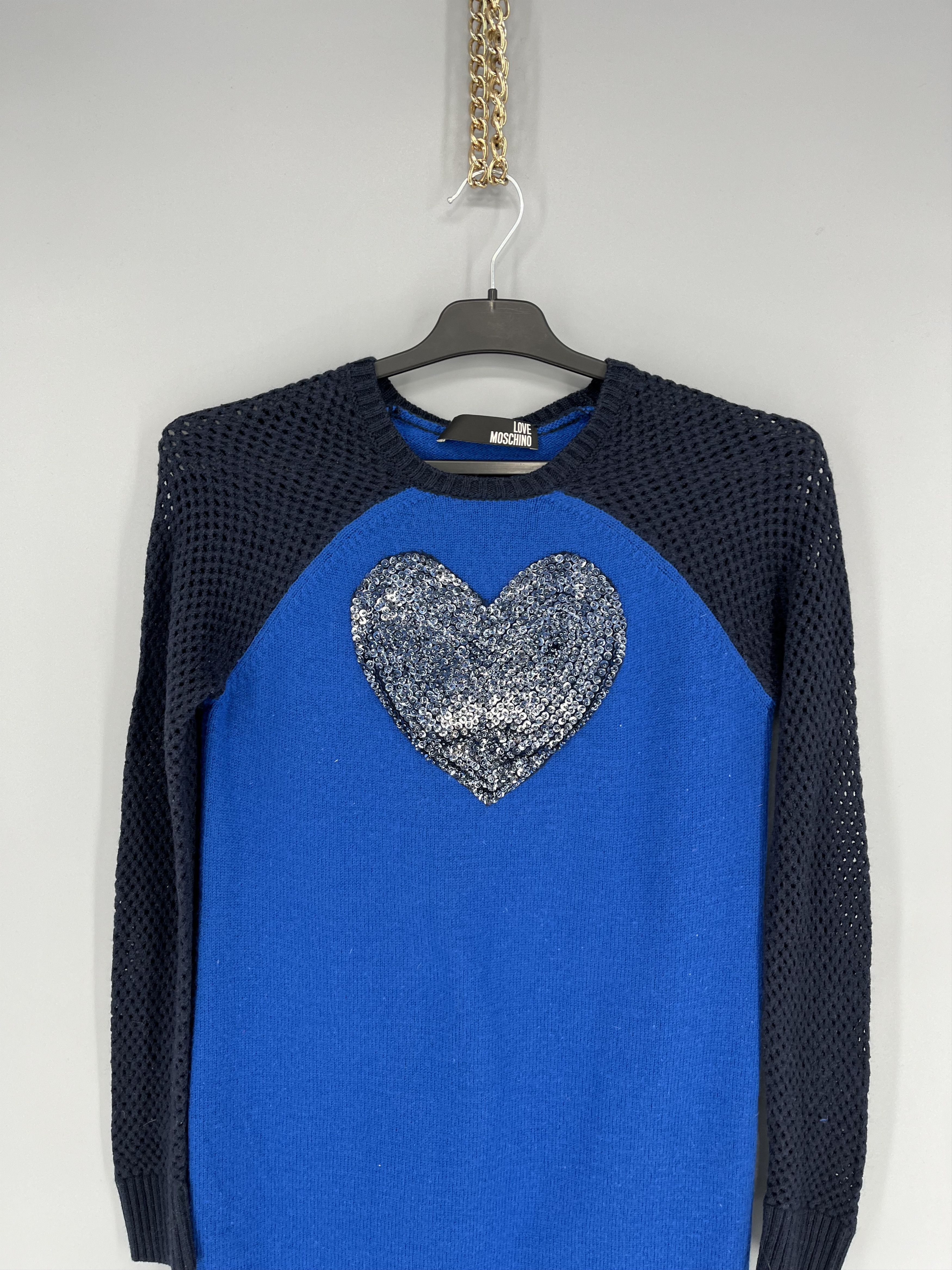 Moschino Moschino Wool Mini Dress Central Heart Logo Size S / US 4 / IT 40 - 6 Thumbnail