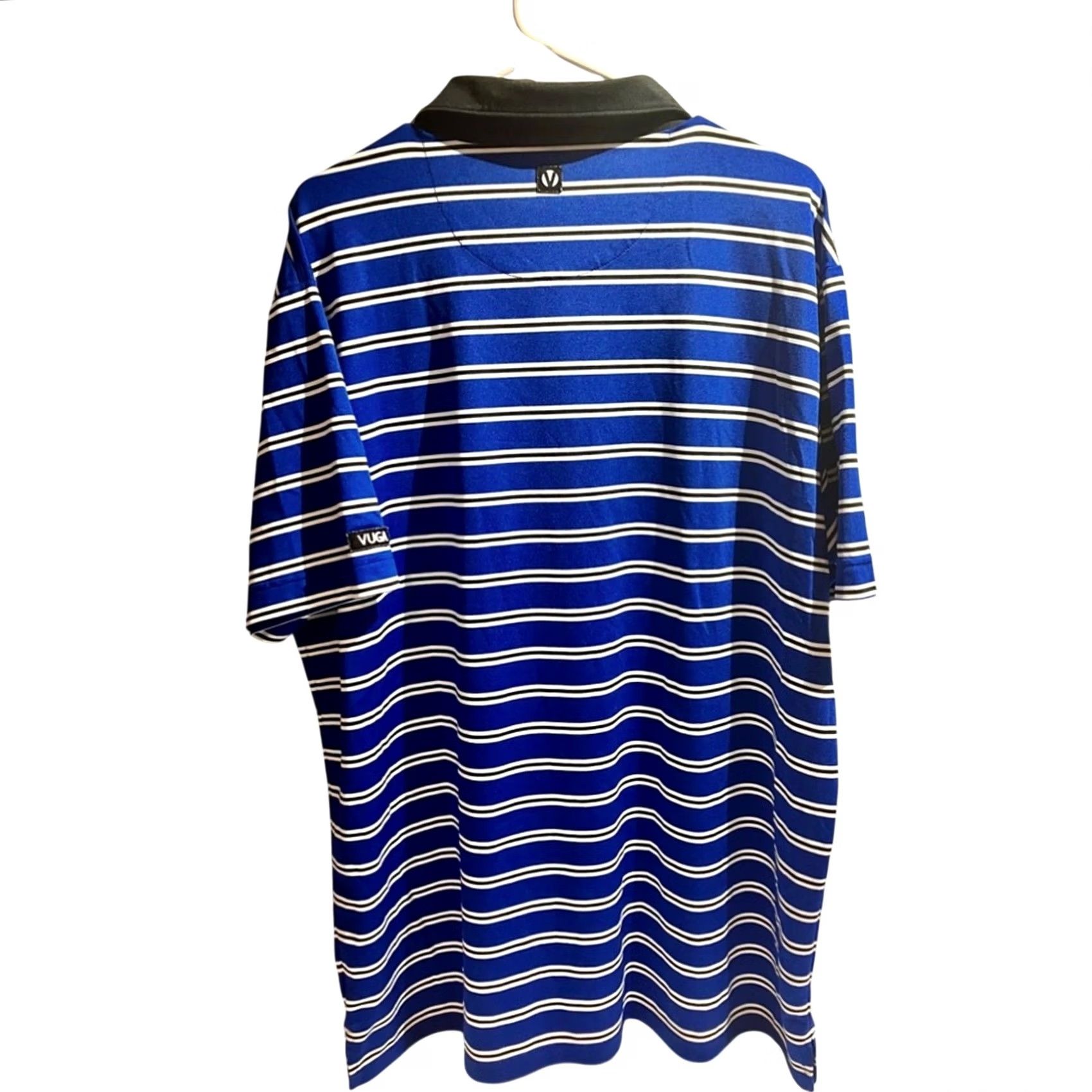 Vintage Vuga Golf Polo Shirt Men's Size XXL Blue Stripe Stretch Performance Size US XXL / EU 58 / 5 - 2 Thumbnail