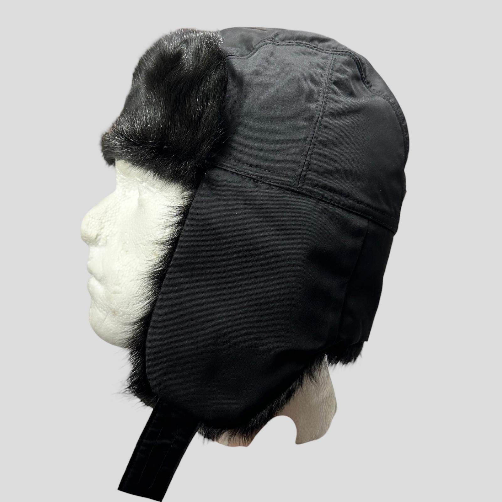 Prada Prada Sport AW99 Goat Fur Nylon Canvas Trapper Hat - L (M) Size ONE SIZE - 4 Thumbnail