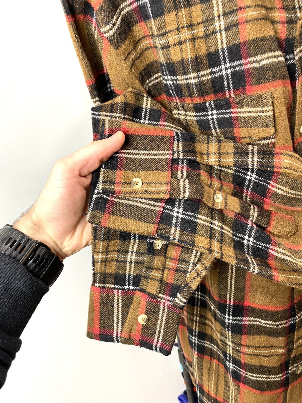 Rap Tees Design Travis Scott Brown Flannel Plaid Shirt Checkered Hype Size US L / EU 52-54 / 3 - 5 Thumbnail