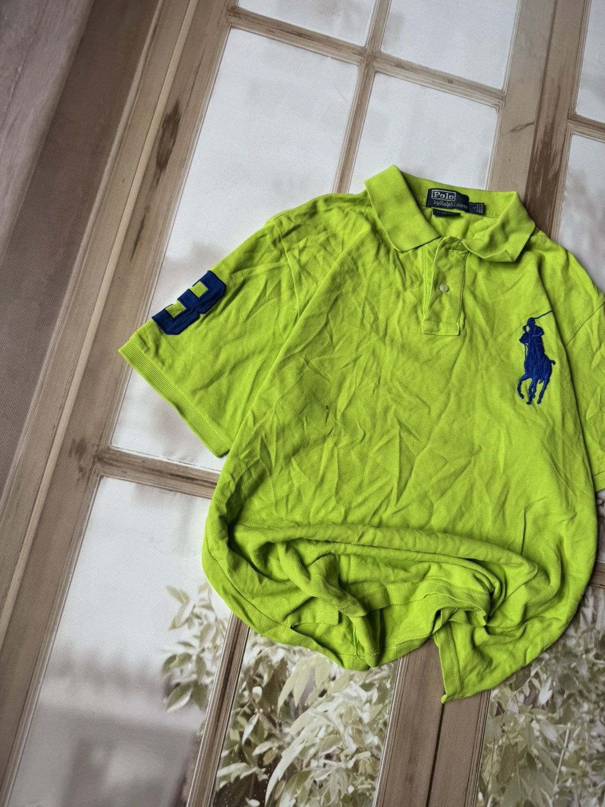 Polo Ralph Lauren Polo Ralph Lauren Big Pony Green & Purple Mesh Polo Shirt Size US L / EU 52-54 / 3 - 2 Thumbnail