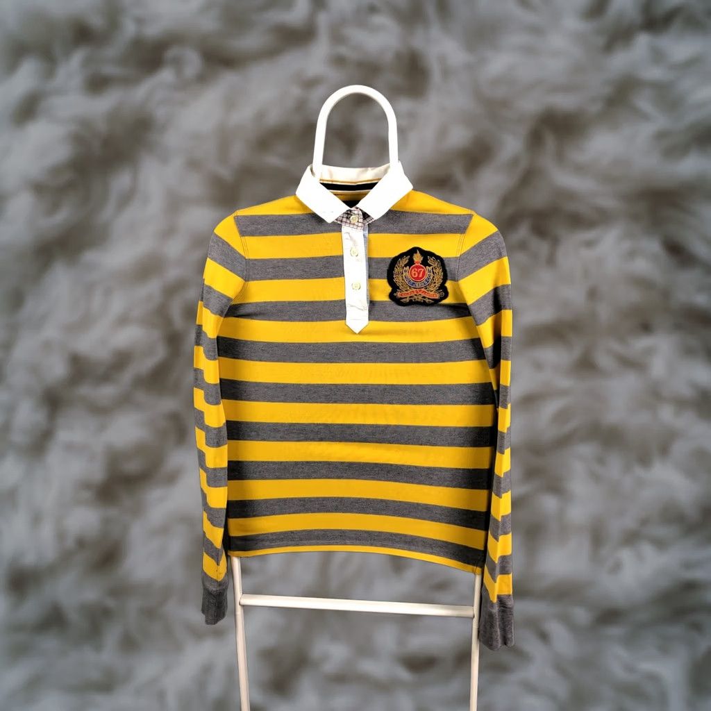 Ralph Lauren Ralph Lauren Polo Jeans Company Polo Cotton Women Yellow Striped Size 42" / US 20 - 1 Thumbnail
