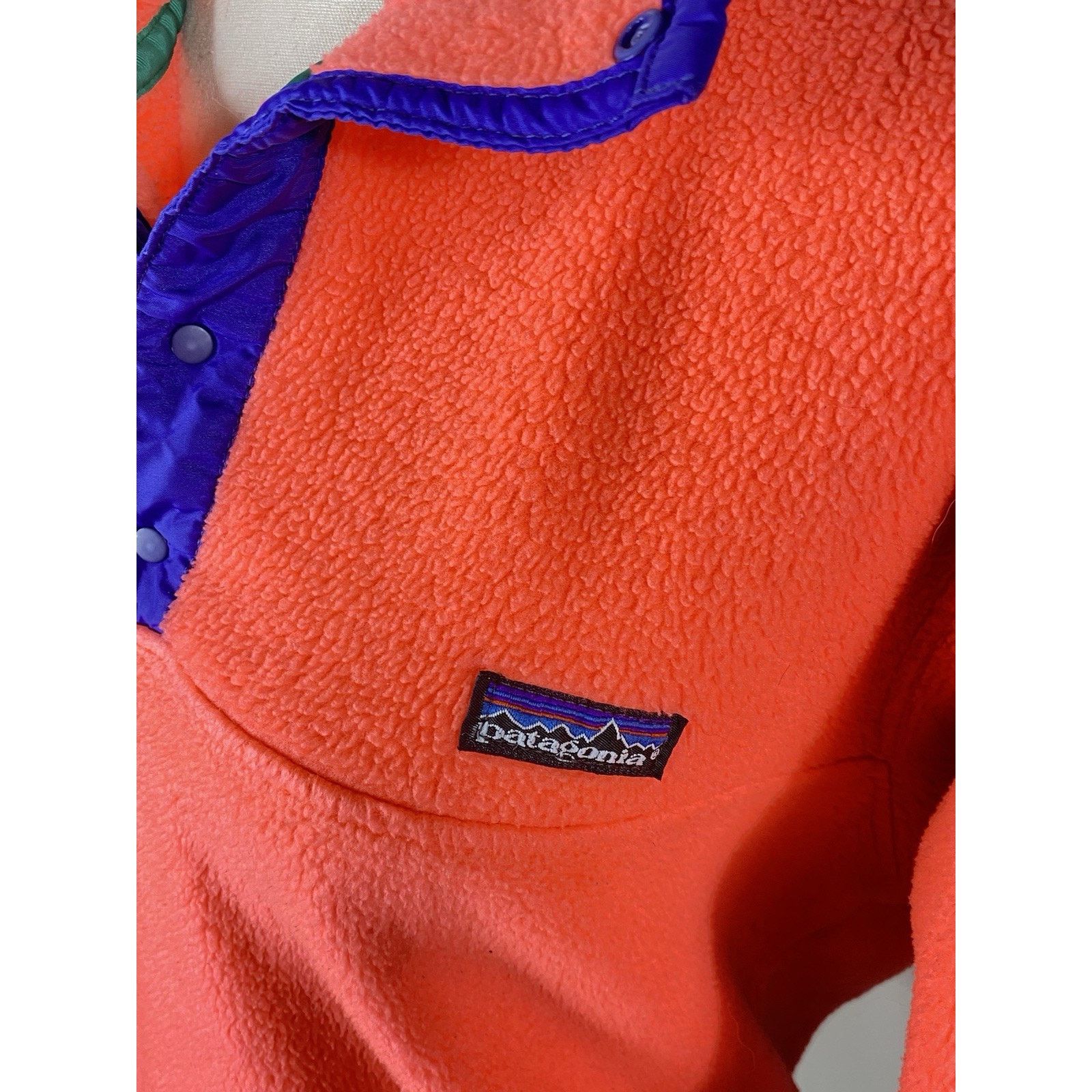 Patagonia Patagonia Micro D Snap T Pullover Tangerine Orange Small EUC Size S / US 4 / IT 40 - 6 Thumbnail