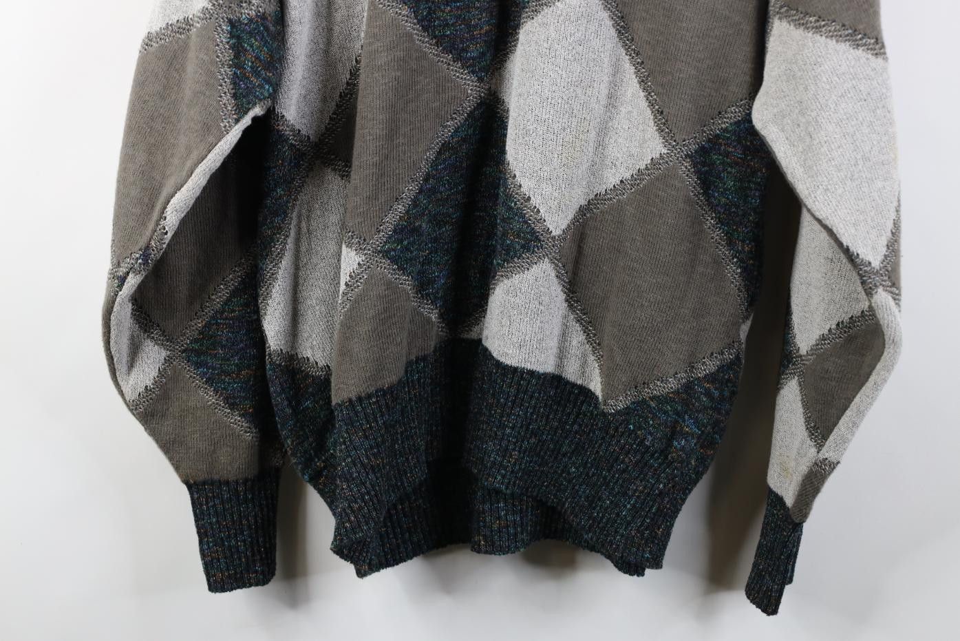 Vintage Vintage 90s Coogi Style Rainbow Fleck Diamond Knit Sweater Size US XL / EU 56 / 4 - 13 Thumbnail