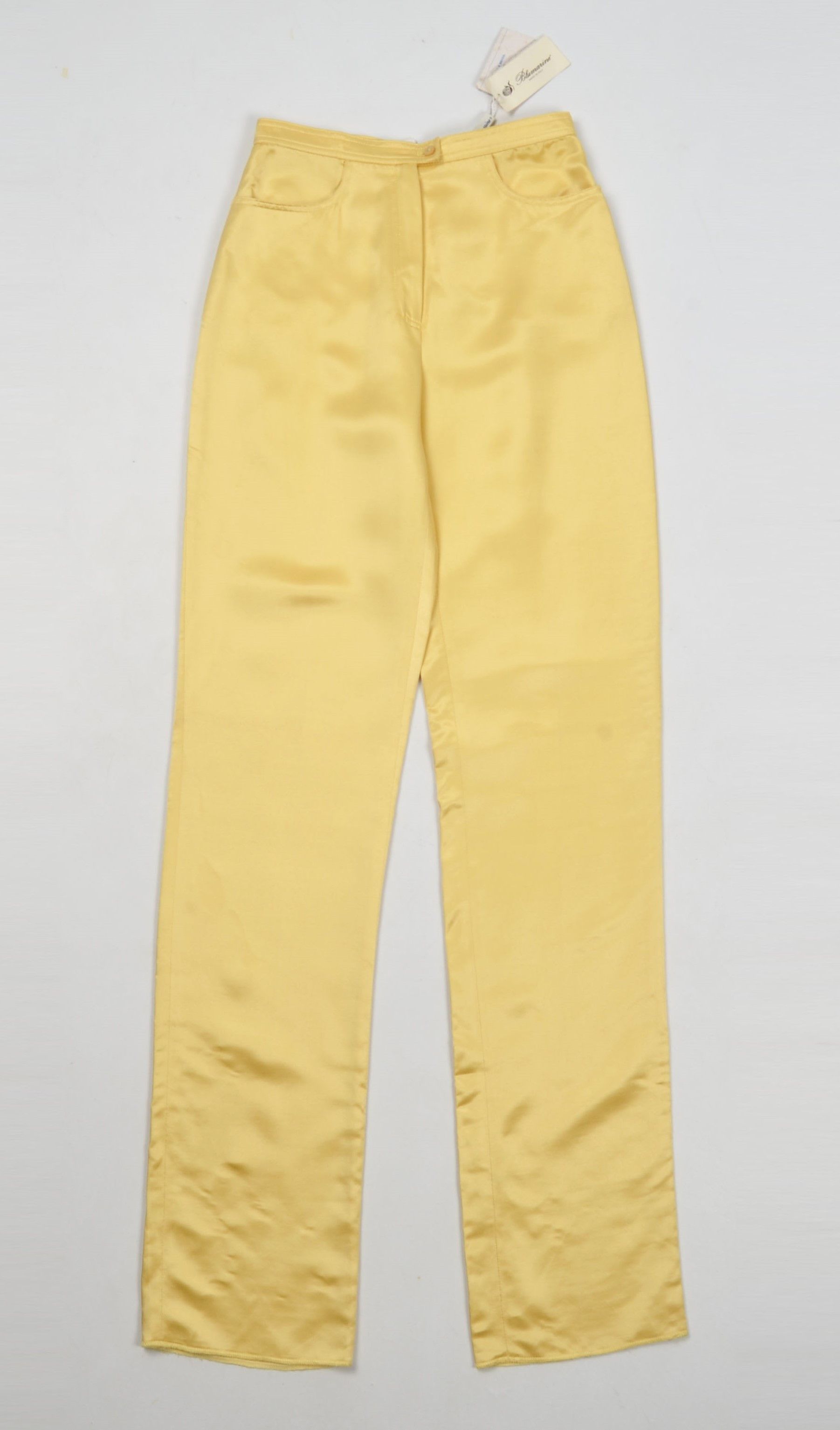 Blumarine × Vintage Blumarine Vintage High Waisted Satin Silk Blend Trousers Size 24" / US 00 / IT 34 - 1 Thumbnail