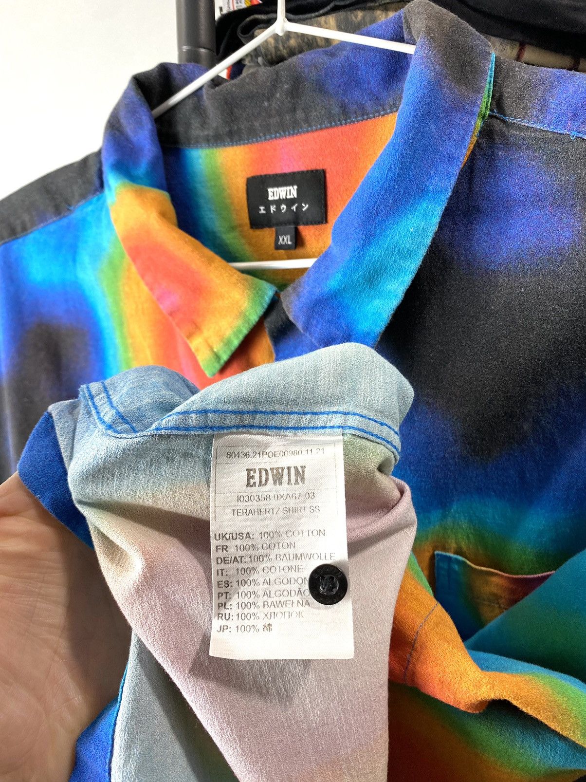 Edwin × Japanese Brand × Vintage 💥 Rare Vintage Edwin Colourful Shirt LSD Psychedelic Size US XXL / EU 58 / 5 - 7 Thumbnail