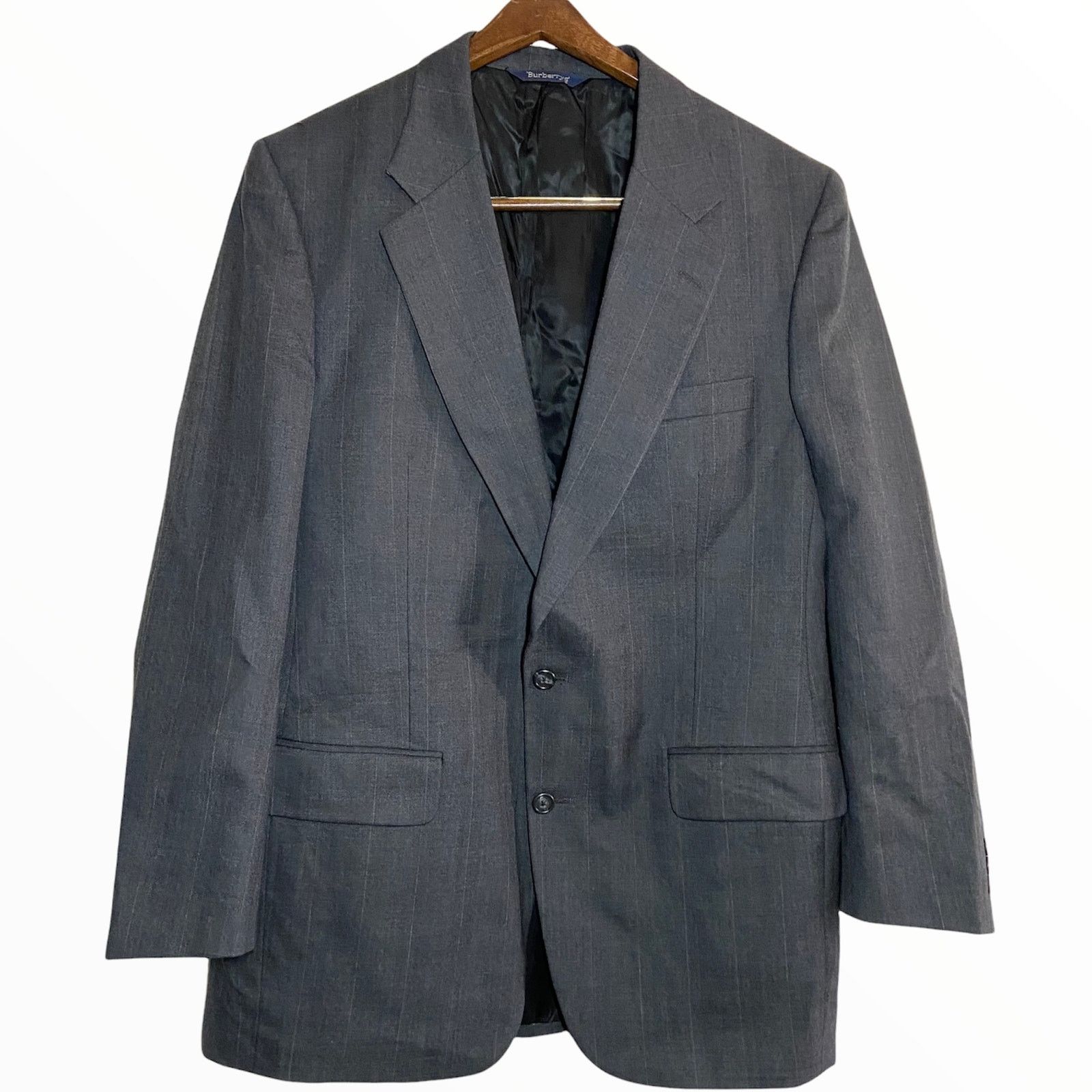 Burberry Burberry's 2 Piece Suit Vintage 100% Pure Wool Slate Gray 54 Size 54R - 1 Thumbnail