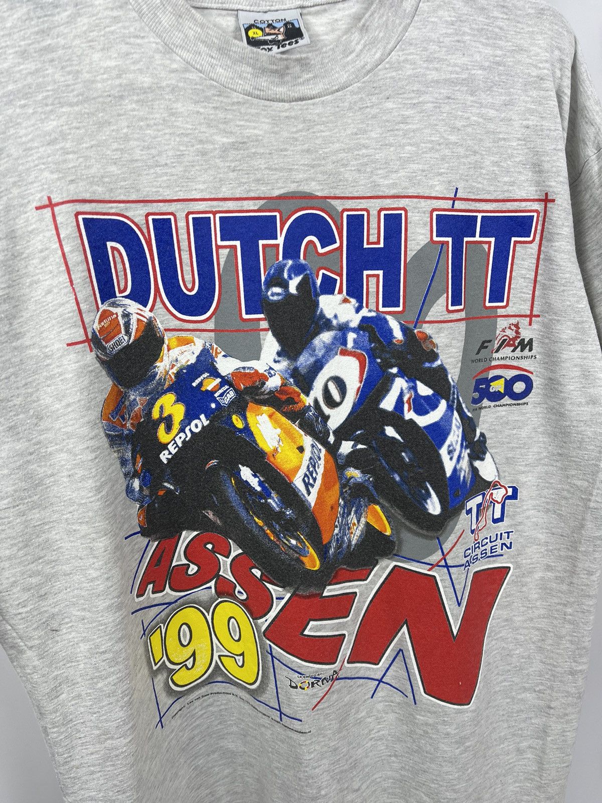 Fox Racing Vintage 90s Dutch TT Assen 1999 Racing Gray T-Shirt Size XL Size US XL / EU 56 / 4 - 3 Thumbnail