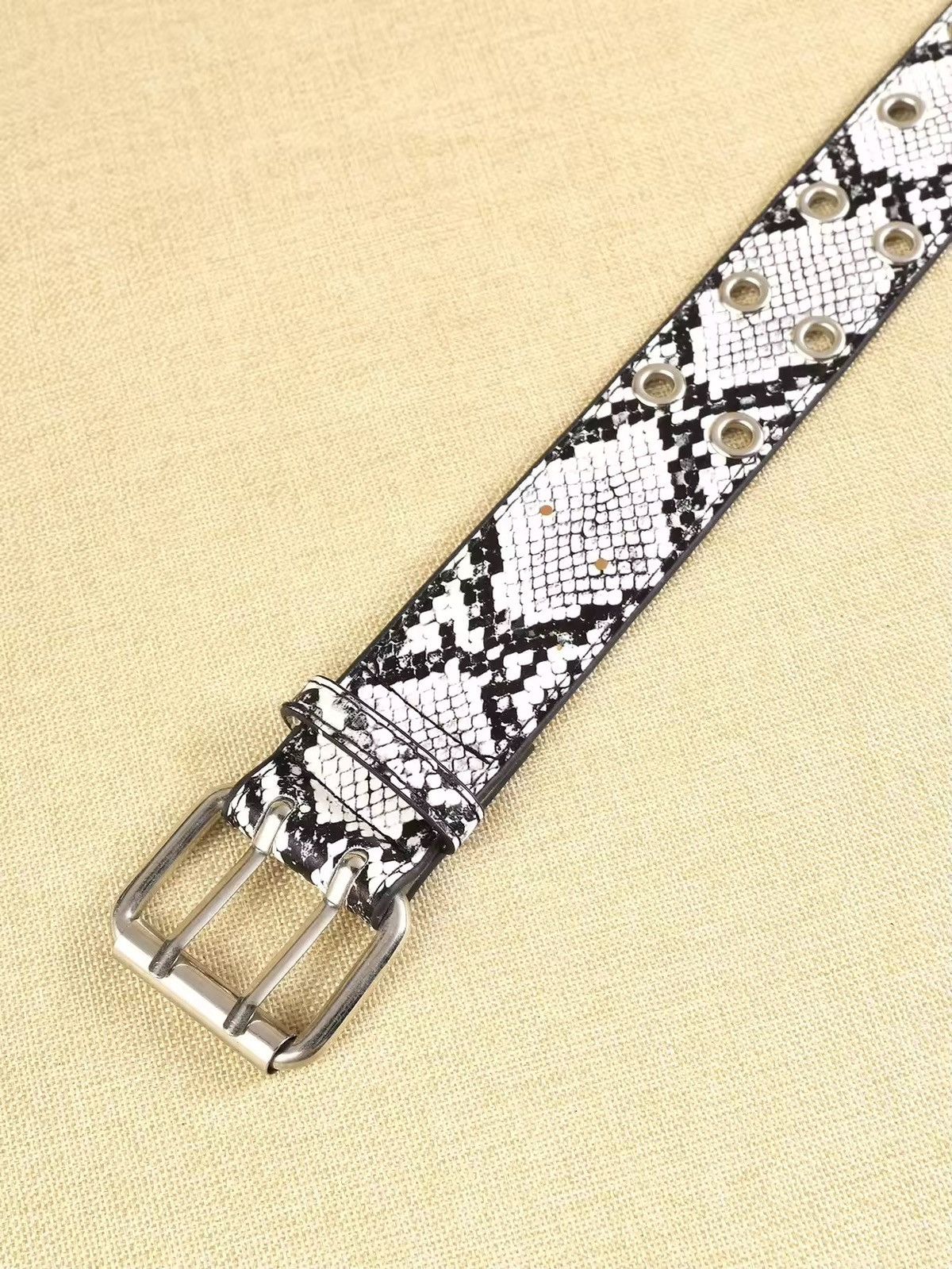 Japanese Brand 130 cm Python Black & White PU Belt Size ONE SIZE - 5 Thumbnail
