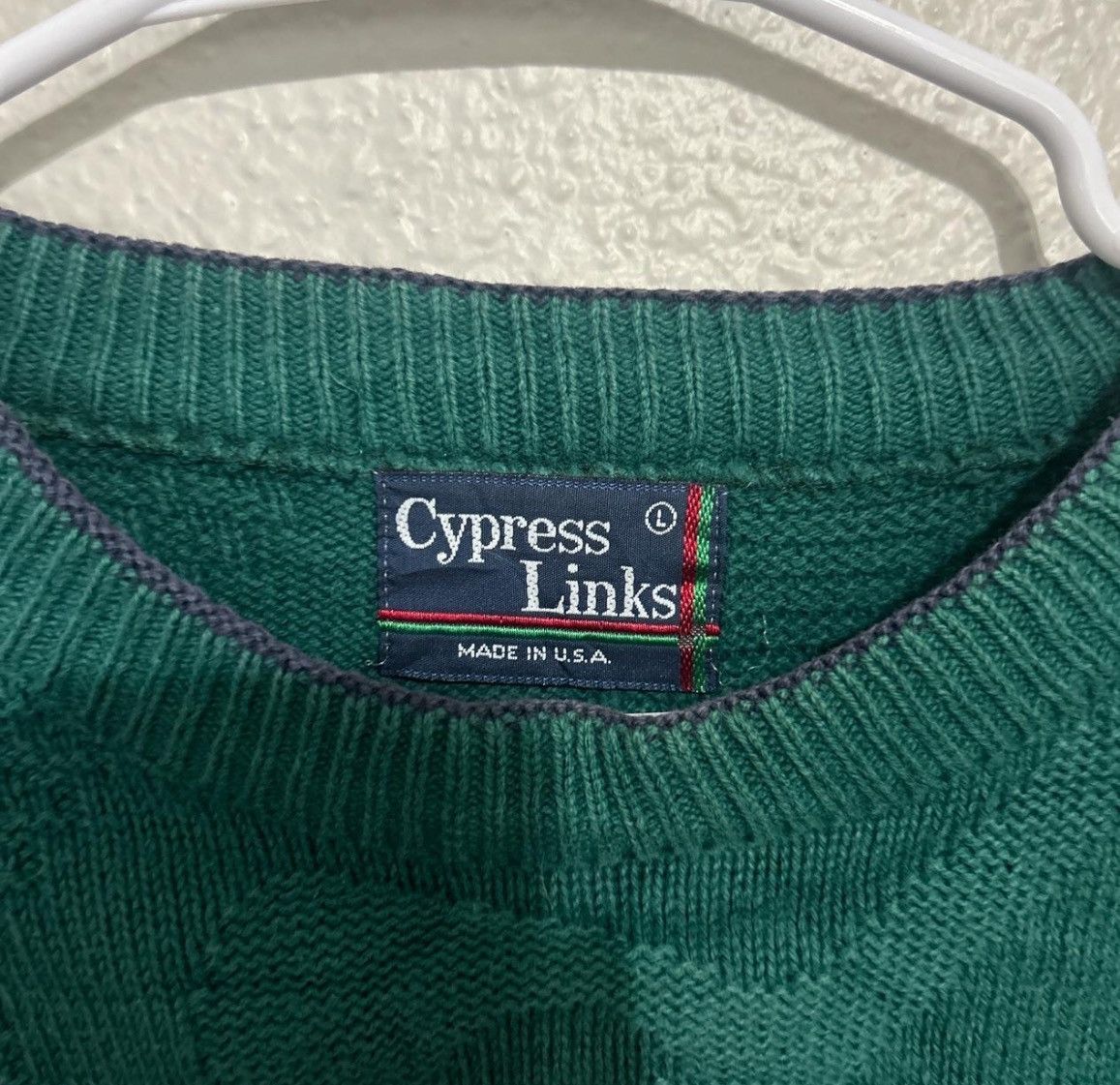 Other Vintage Cypress Links Golf Sweater Green Knit Crewneck Size US L / EU 52-54 / 3 - 3 Thumbnail