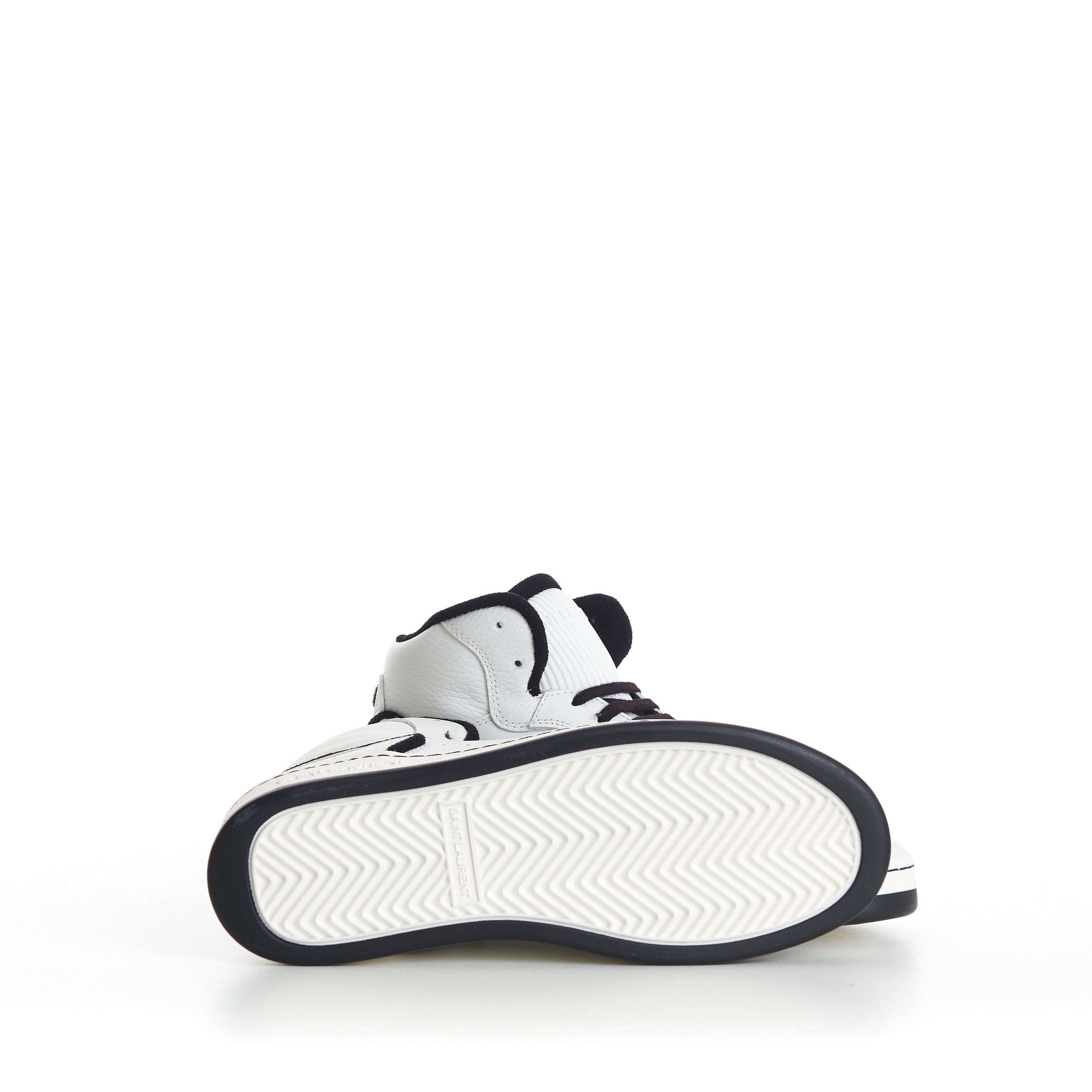 Saint Laurent Paris SL/80 White Mid-top Sneakers - Smooth & Grained Leather Size US 10 / EU 43 - 10 Thumbnail