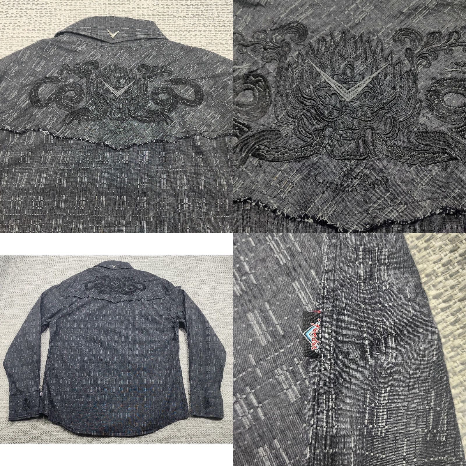Fender Fender Custom Shop Shirt Mens XL Gray Western Snap Dragon Embroidered Shirt Size US XL / EU 56 / 4 - 8 Thumbnail