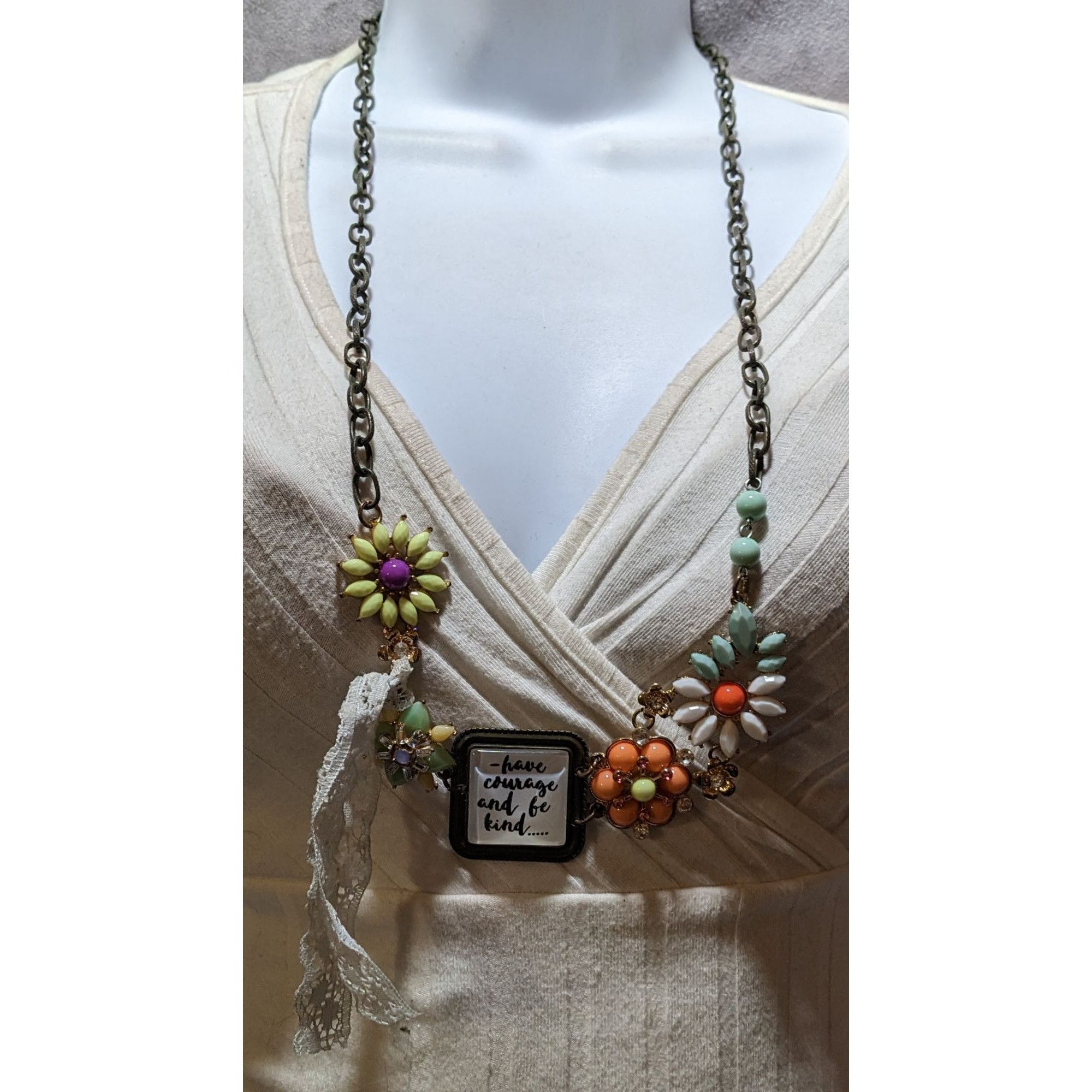 Other Cottagecore Floral Bow Affirmation Necklace Size ONE SIZE - 4 Thumbnail