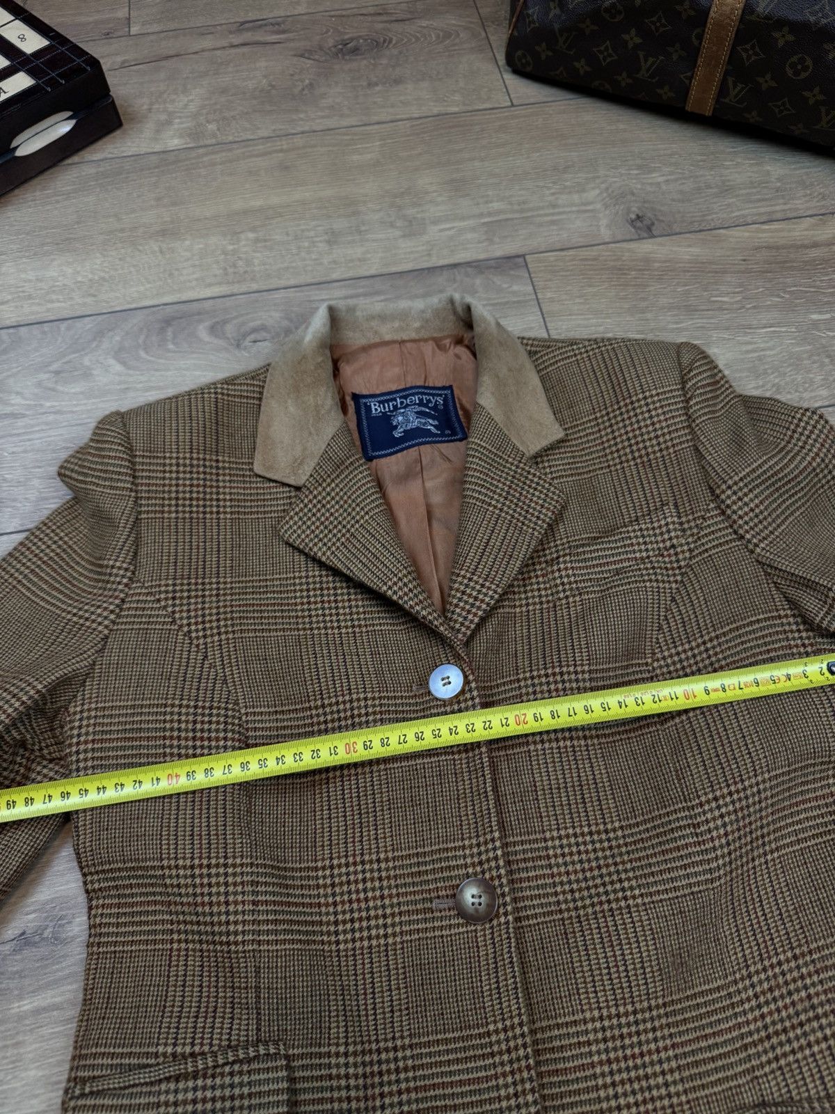 Burberry Vintage wool blazer Burberry Tweed original luxury item Size 38S - 4 Thumbnail