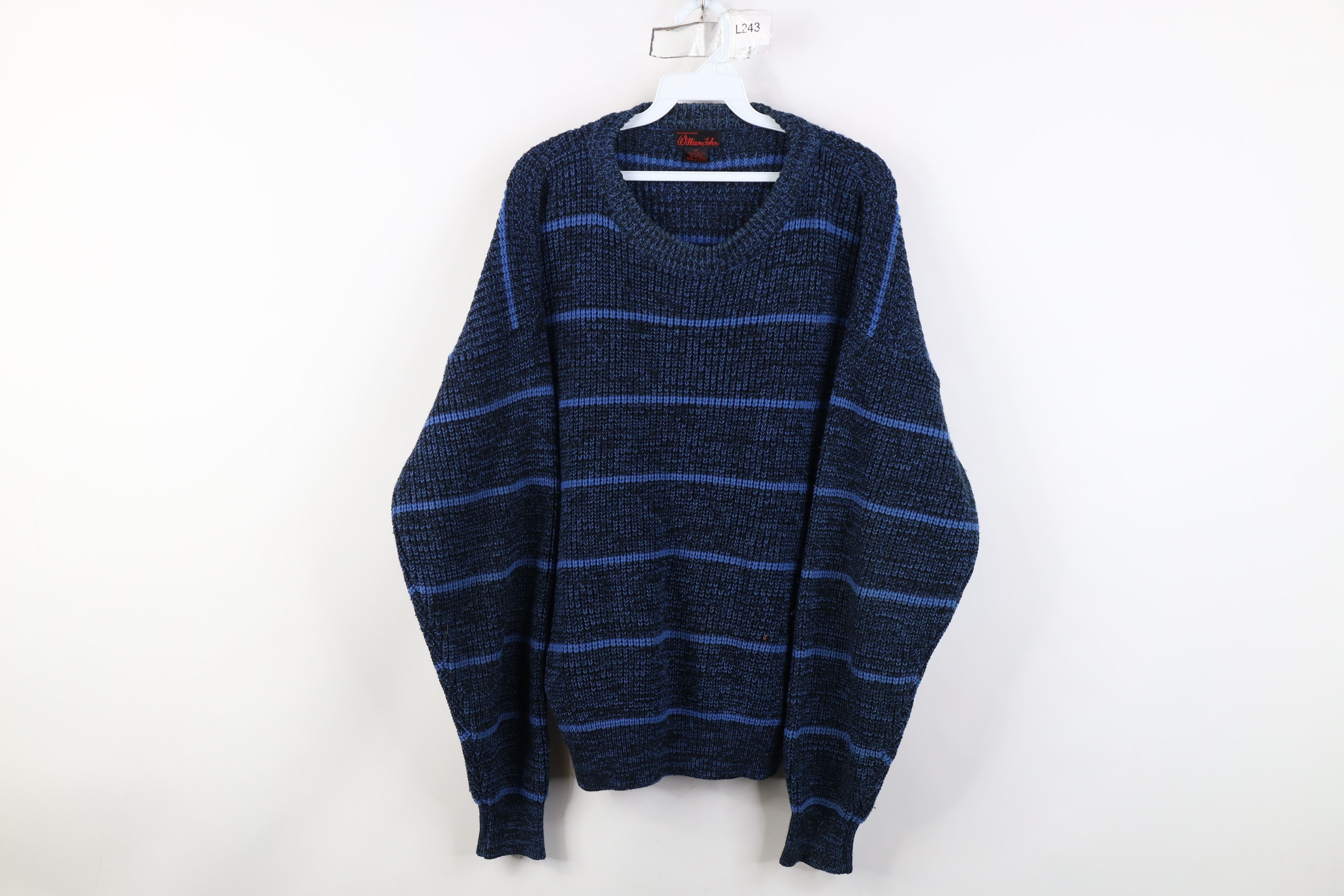 Vintage Vintage 90s Streetwear Striped Ribbed Knit Crewneck Sweater Size US M / EU 48-50 / 2 - 1 Thumbnail
