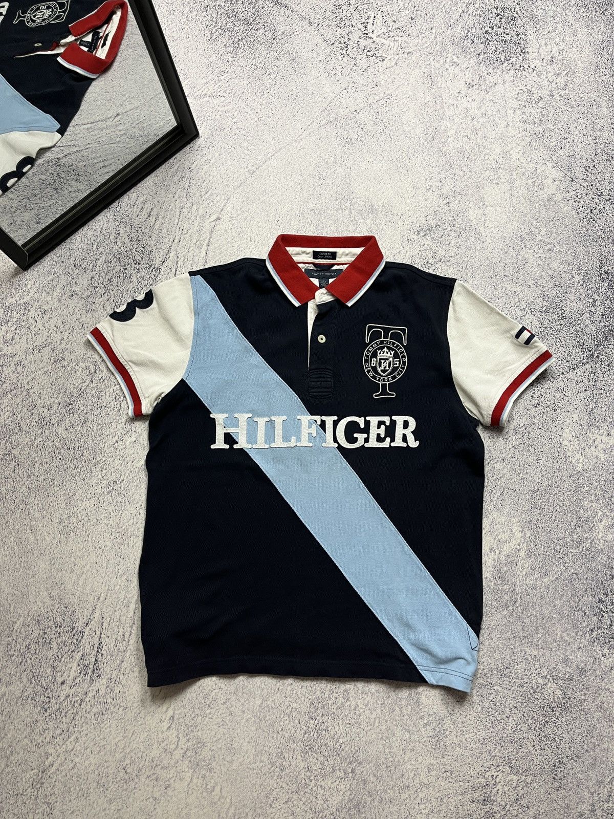 Tommy Hilfiger × Vintage Chief Keef Style #8 Tommy Hilfiger Big Logo Rugby Polo Shirt Size US M / EU 48-50 / 2 - 1 Thumbnail