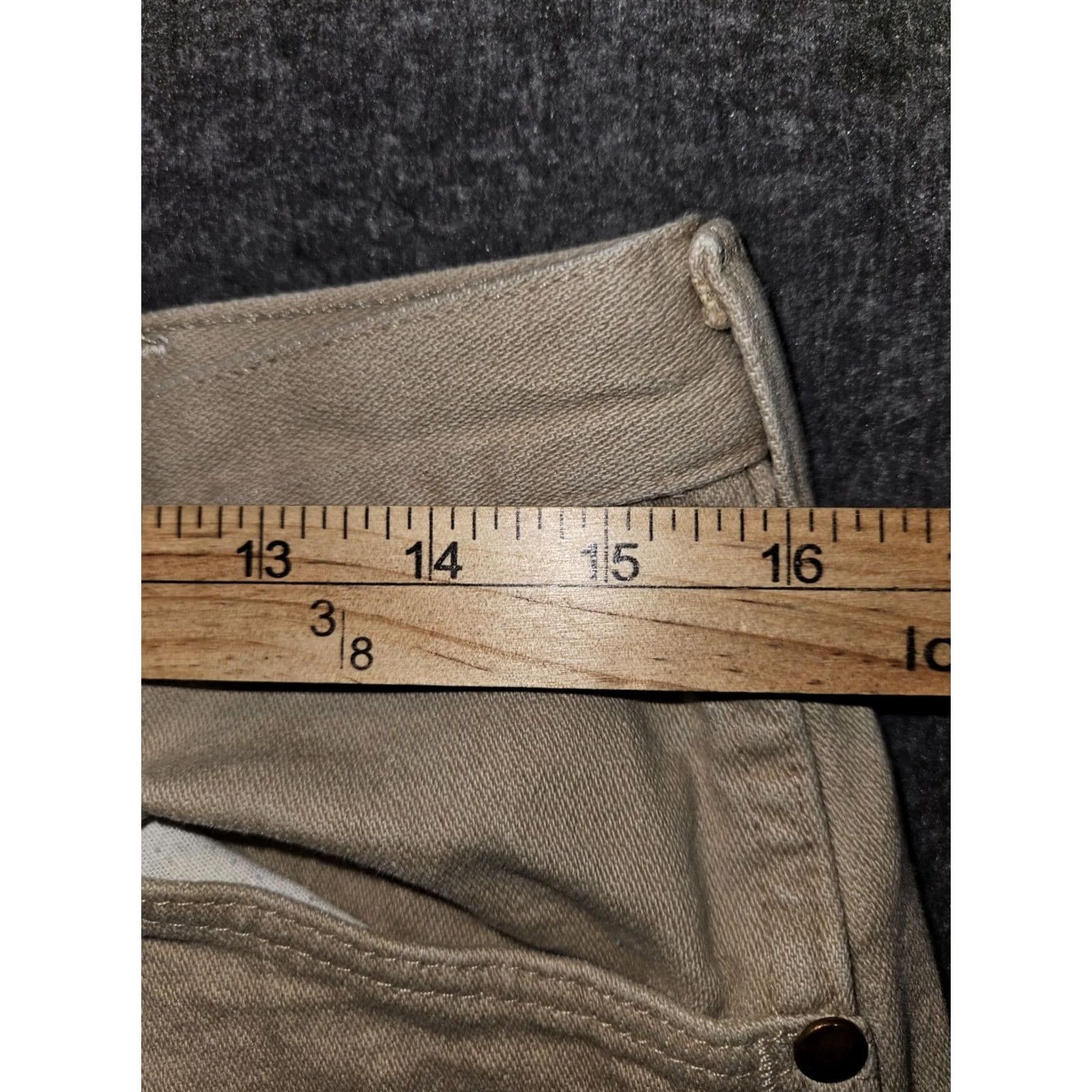 Wrangler VINTAGE Wrangler Jeans Men 33x30 Beige Mid Rise USA Western Cowboy Straight Denim 90s Mens Jeans Size US 33 - 3 Thumbnail