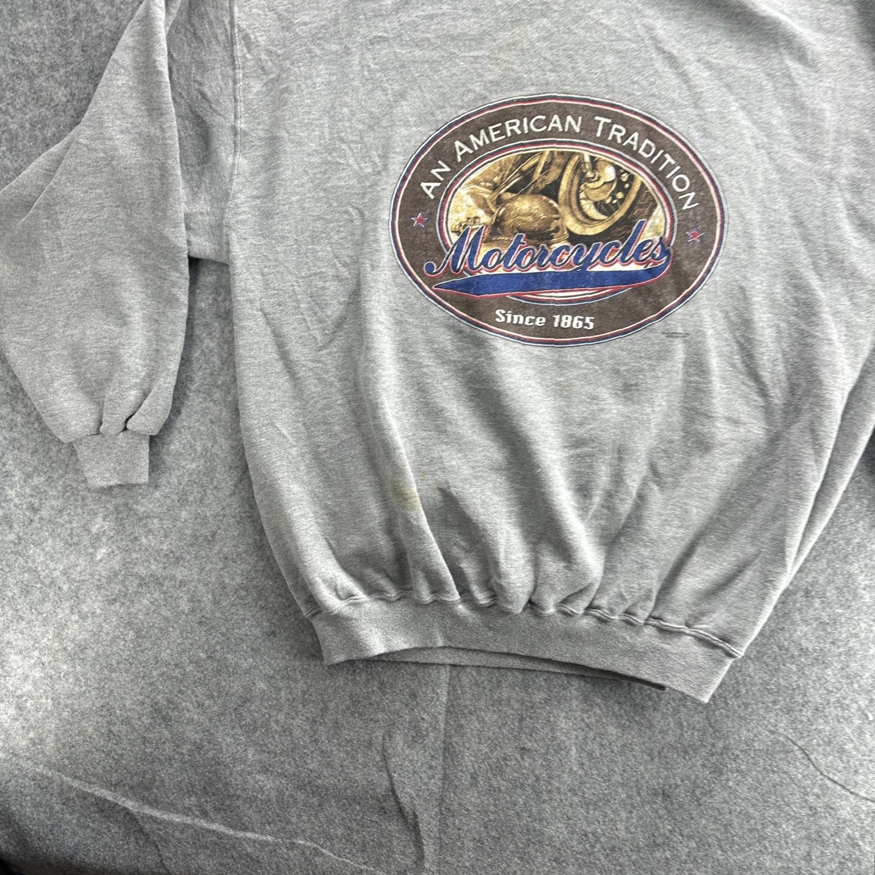 Jerzees VINTAGE Jerzees Sweatshirt Mens 2XL Gray Biker Motorcycle Crewneck 90s An American Tradition Graphics Print Size US XXL / EU 58 / 5 - 4 Thumbnail