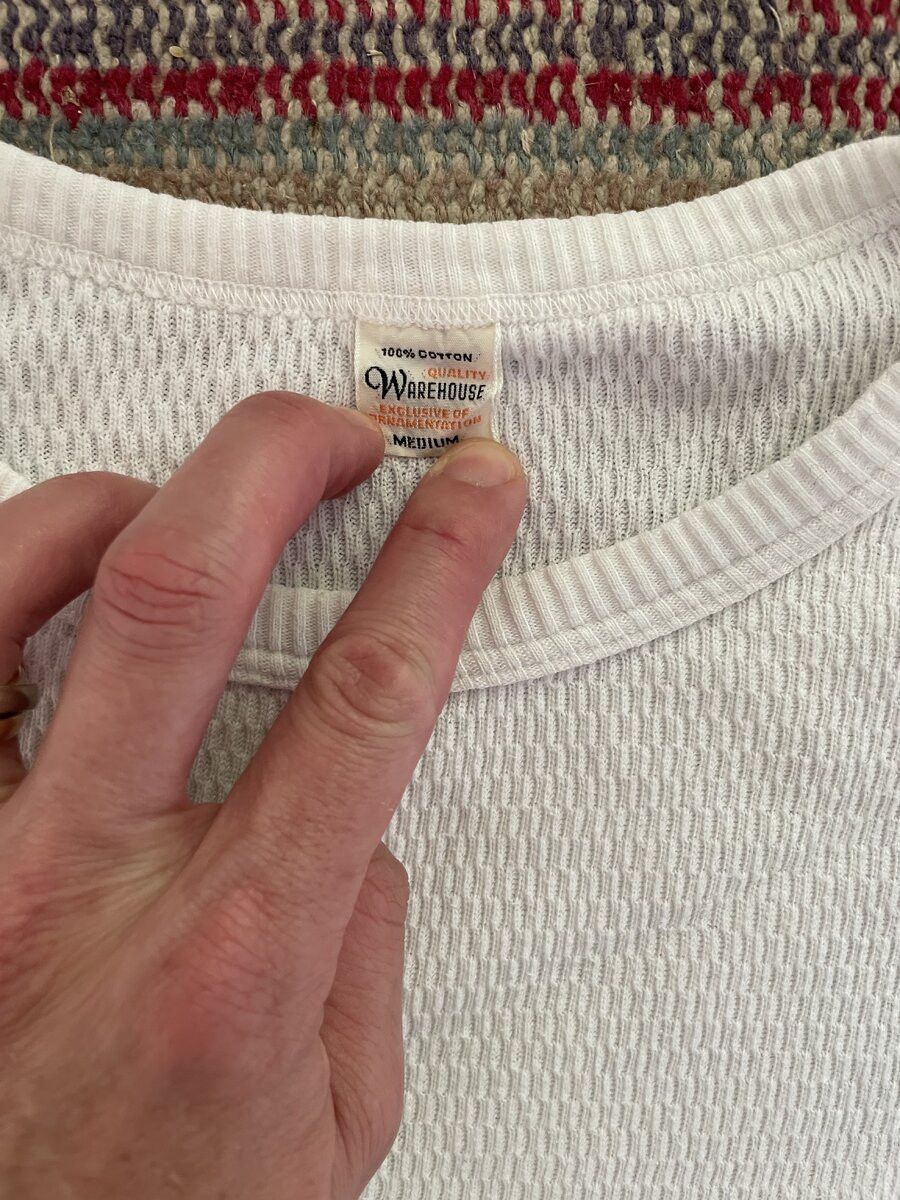 Warehouse & Co. Warehouse 5903 LS Waffle Knit (Off White) (medium) Size US M / EU 48-50 / 2 - 2 Thumbnail