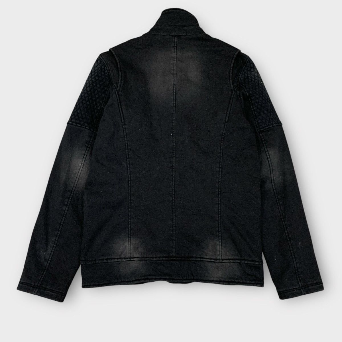 In The Attic IN THE ATTIC JAPAN BLACK WASHED BIKER JACKET DOUBLE COLLAR Size US S / EU 44-46 / 1 - 3 Thumbnail