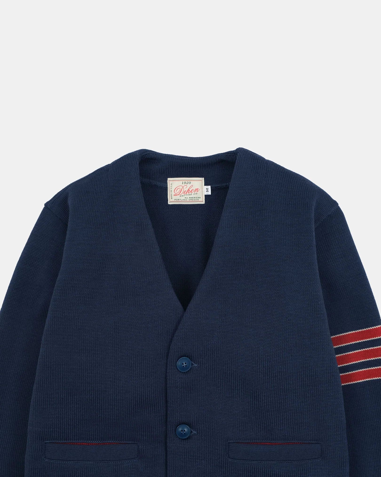 Dehen 1920 Dehen Slouchy Varsity Cardigan - Centennial Blue Size US M / EU 48-50 / 2 - 2 Thumbnail