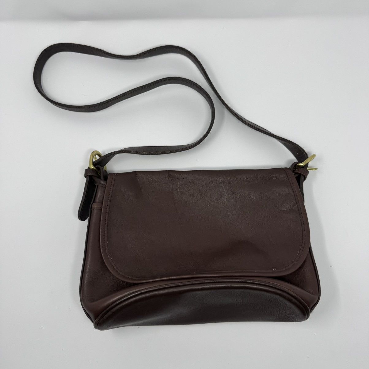 VTG Coach Purse Mahogany Leather Fletcher Flap Shoulder Bag, Women's