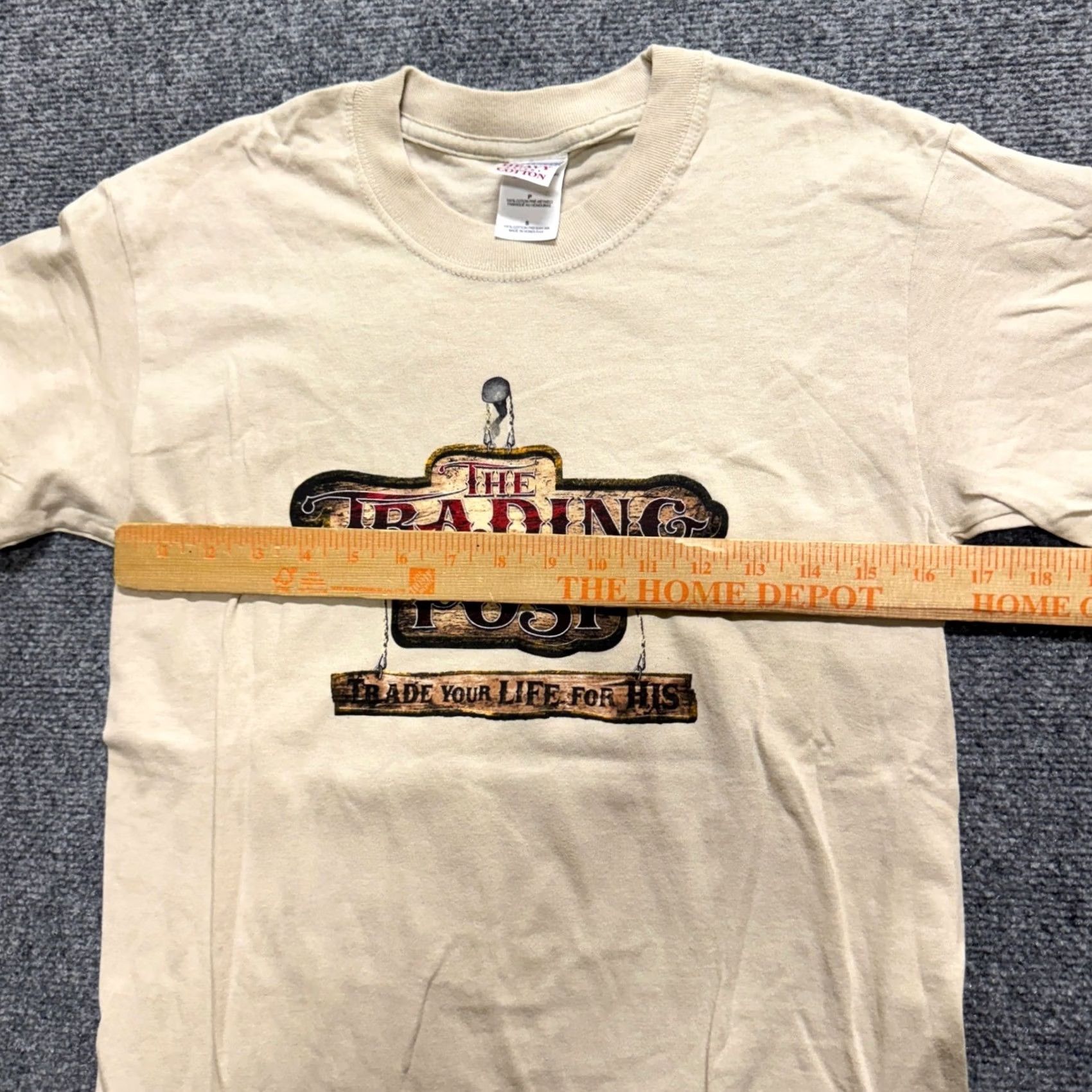 Vintage VINTAGE Gildan Heavy Cotton Jesus T-shirt S Men Beige Cream Y2K 90s Trading Post Shirt Mens Size US S / EU 44-46 / 1 - 3 Thumbnail