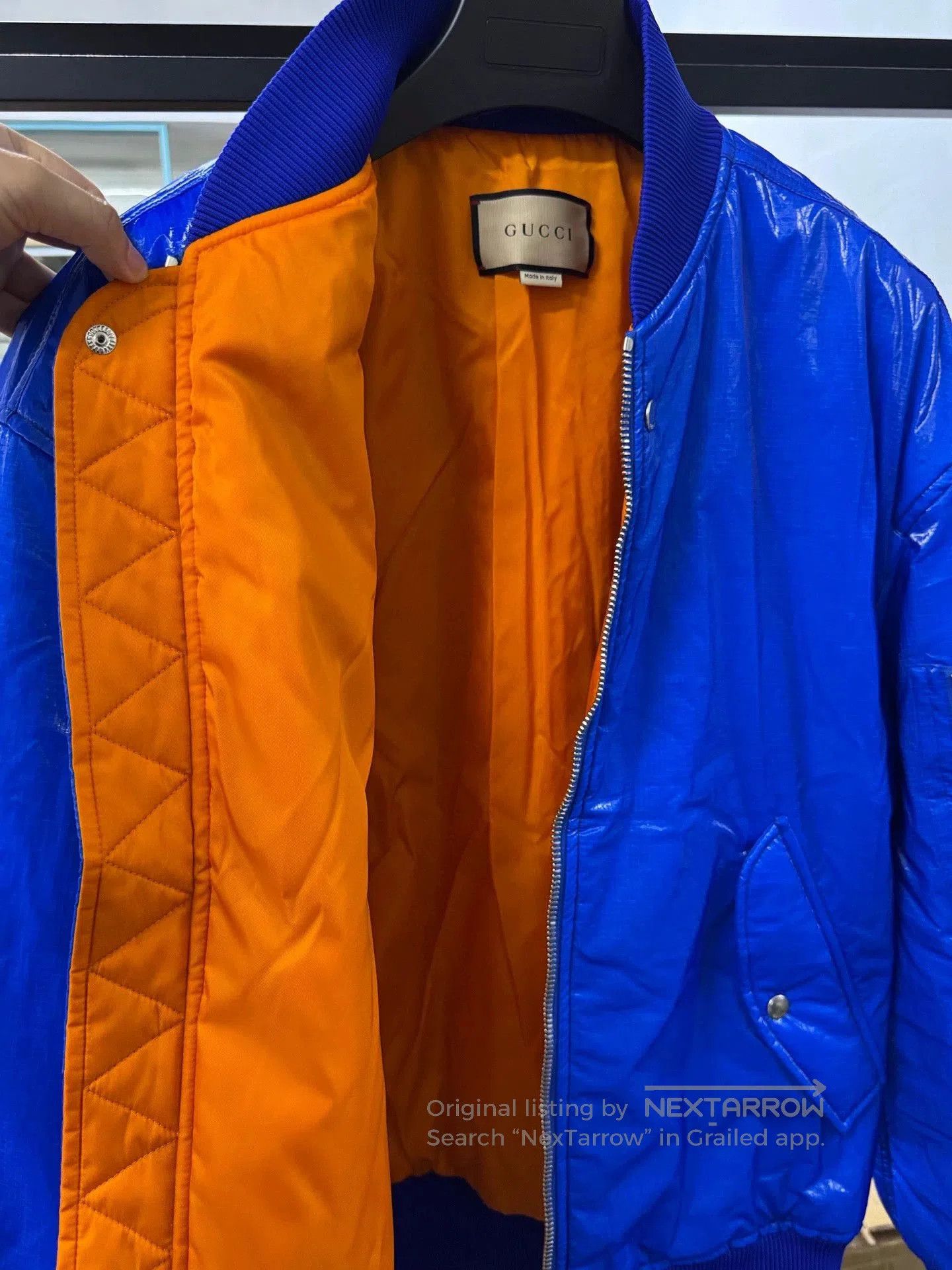 Gucci gucci men's bomber jacket in bright blue. Size US M / EU 48-50 / 2 - 7 Thumbnail