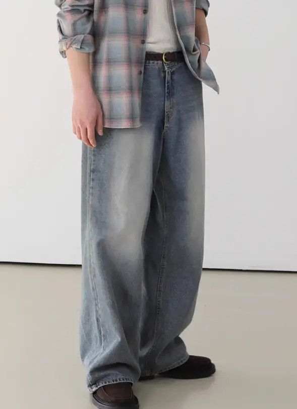 Japanese Brand Haseki x Hino Distressed washed men's trendy straight jeans Size US 32 / EU 48 - 3 Thumbnail