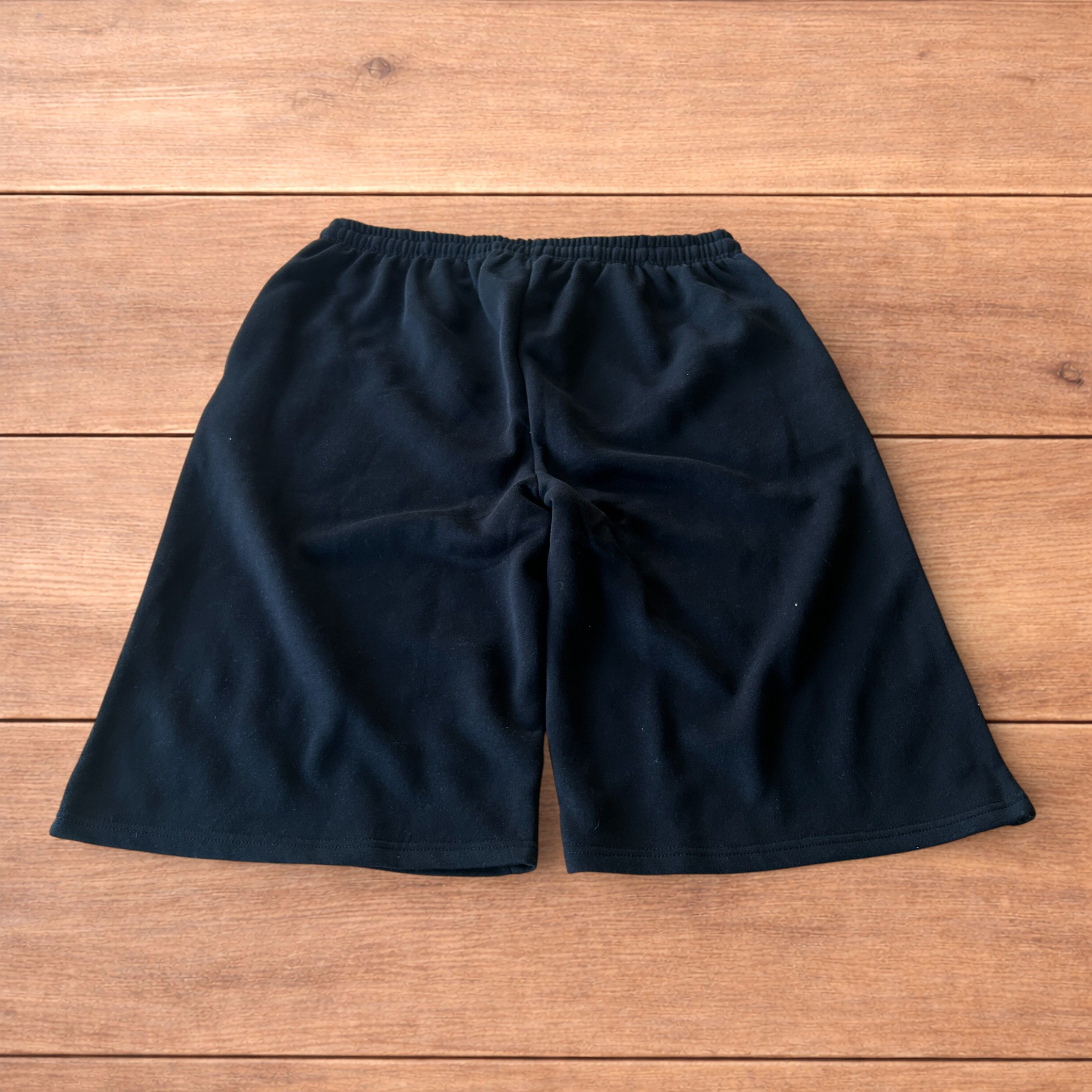 Japanese Brand Super baggy wide leg jersey shorts jorts in black. Size US 36 / EU 52 - 2 Thumbnail