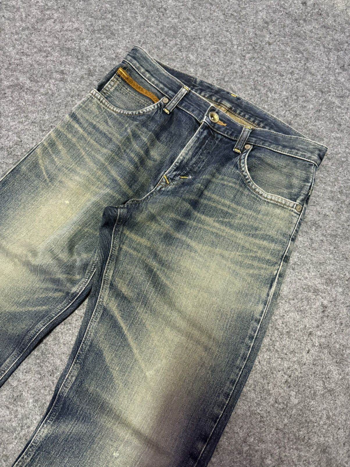 Edwin 2000s Edwin XV Leather Trimmed Muddy Wash Loose Jeans Size US 32 / EU 48 - 12 Thumbnail