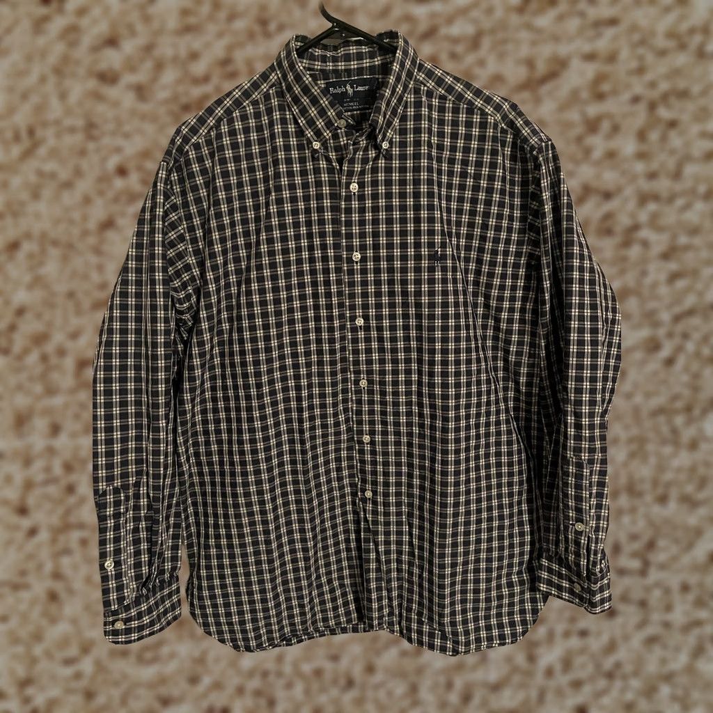 Polo Ralph Lauren Polo Ralph Lauren Button-Up Shirt L/S Plaid Navy Blue McMeel - Men's L - Cotton Blend - Polo Pony Logo - Casual Shirt Size US L / EU 52-54 / 3 - 1 Thumbnail